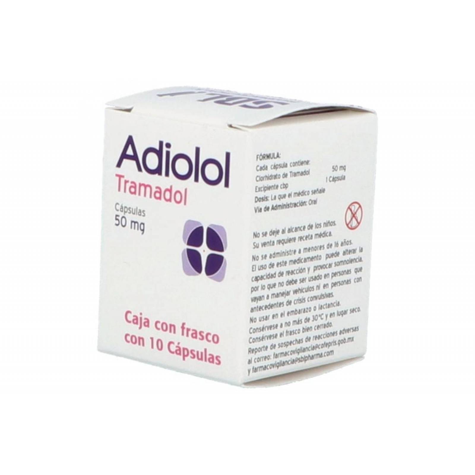 Adiolol 50 mg Con 10 cápsulas 
