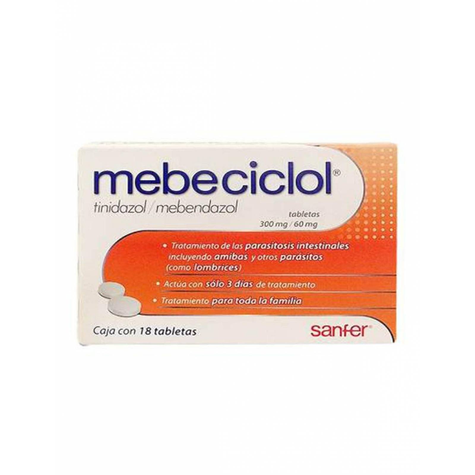 Mebeciclol 300mg/60mg Caja Con 18 Tabletas 