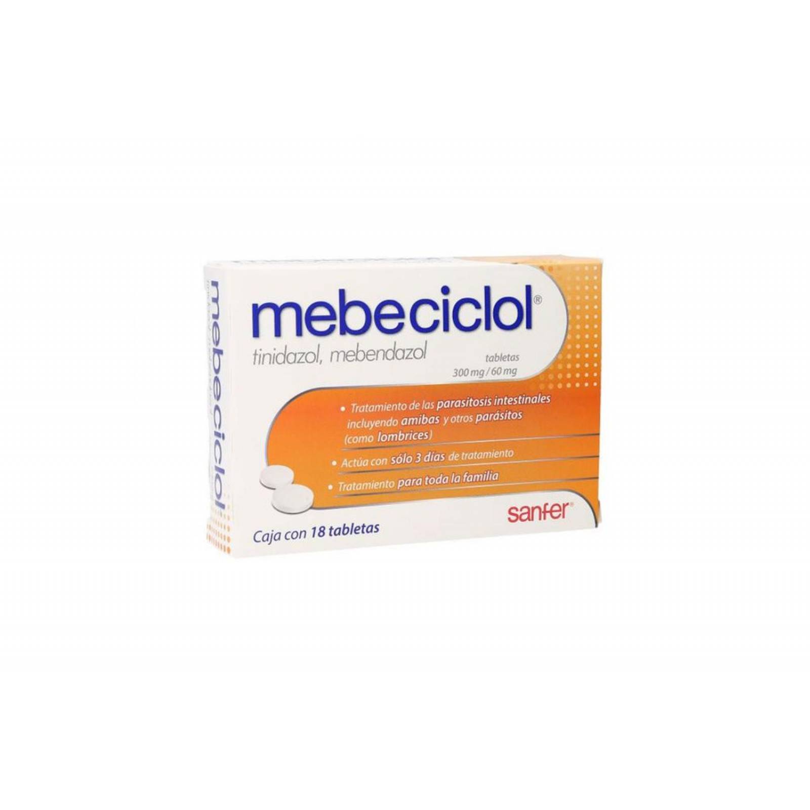 Mebeciclol 300mg/60mg Caja Con 18 Tabletas 