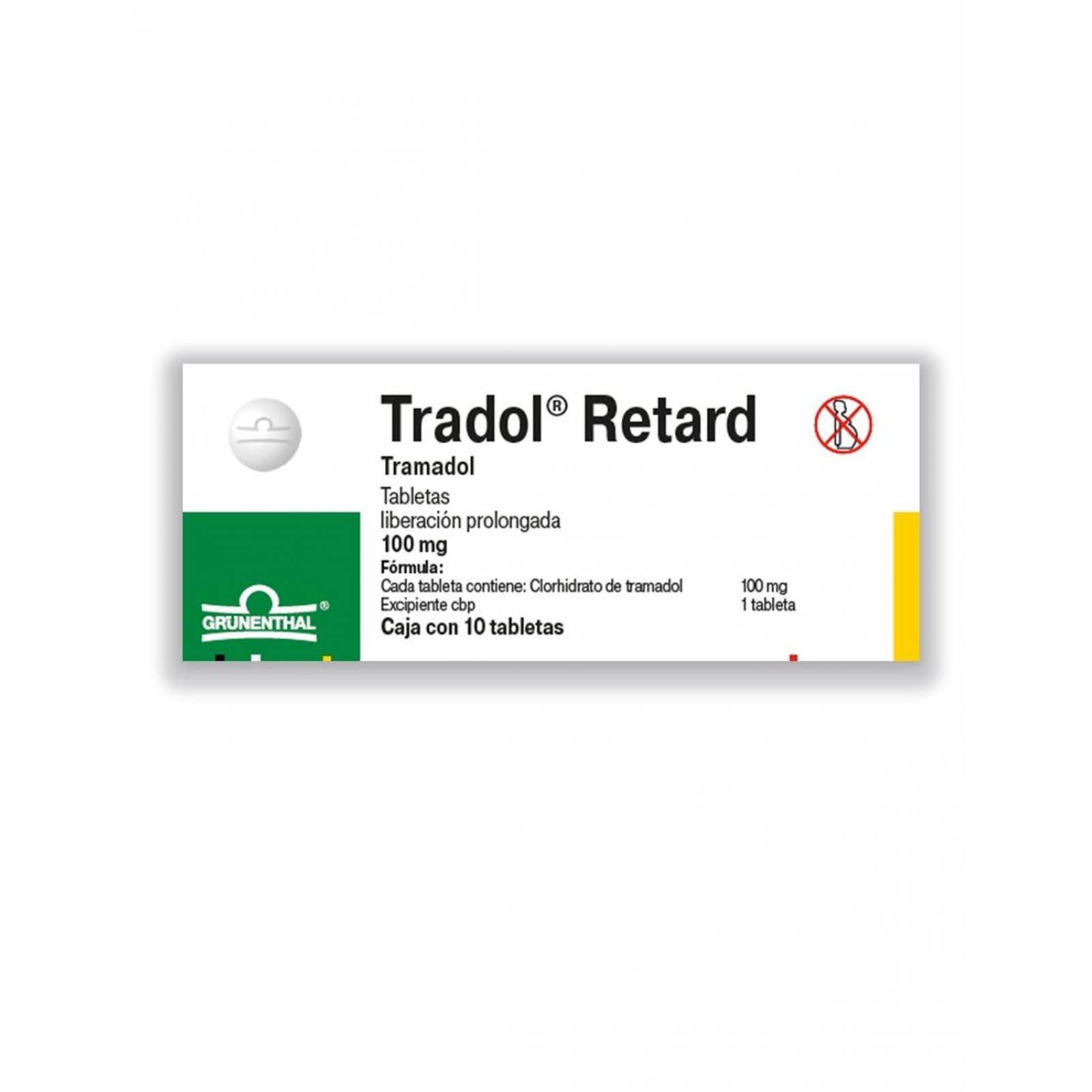 Tradol Retard 100 mg Caja Con 10 Tabletas 
