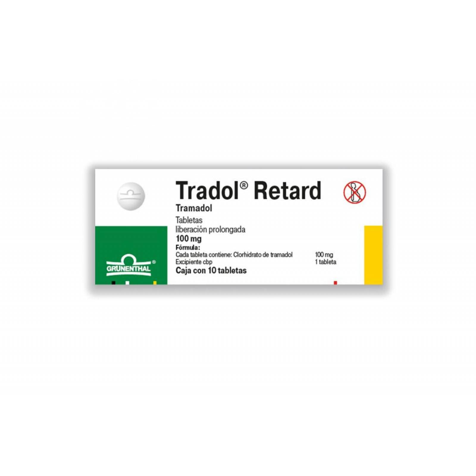 Tradol Retard 100 mg Caja Con 10 Tabletas 