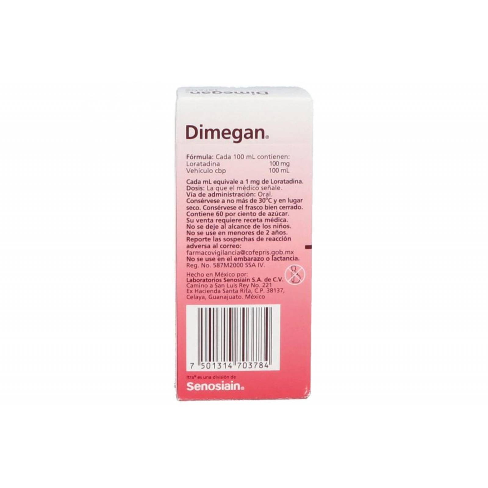 Dimegan Jarabe 100 mg Caja Con Frasco Con 60 mL 