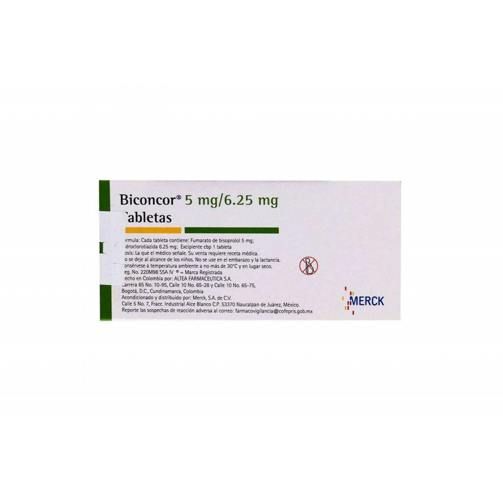 Biconcor 5 mg / 6.25 mg Caja Con 30 Tabletas 