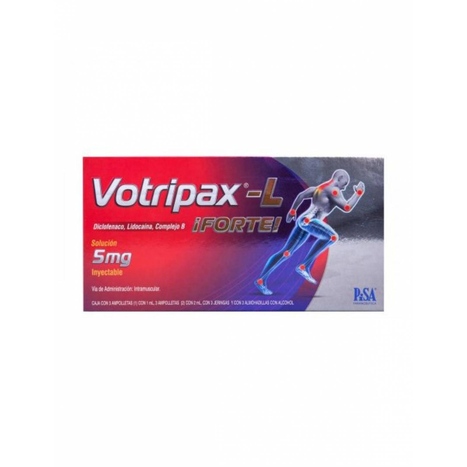 Votripax-L Forte 5 mg Cja Con 3 Ampolletas y 3 Jeringas 