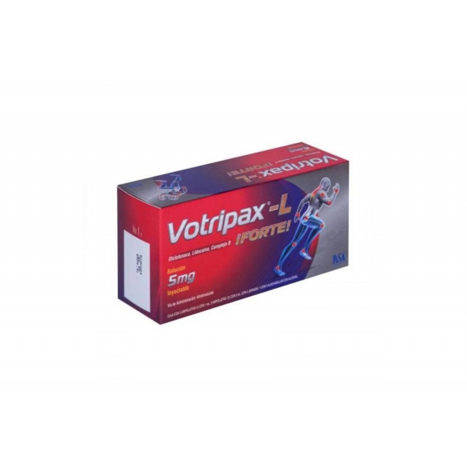 Votripax-L Forte 5 mg Cja Con 3 Ampolletas y 3 Jeringas 