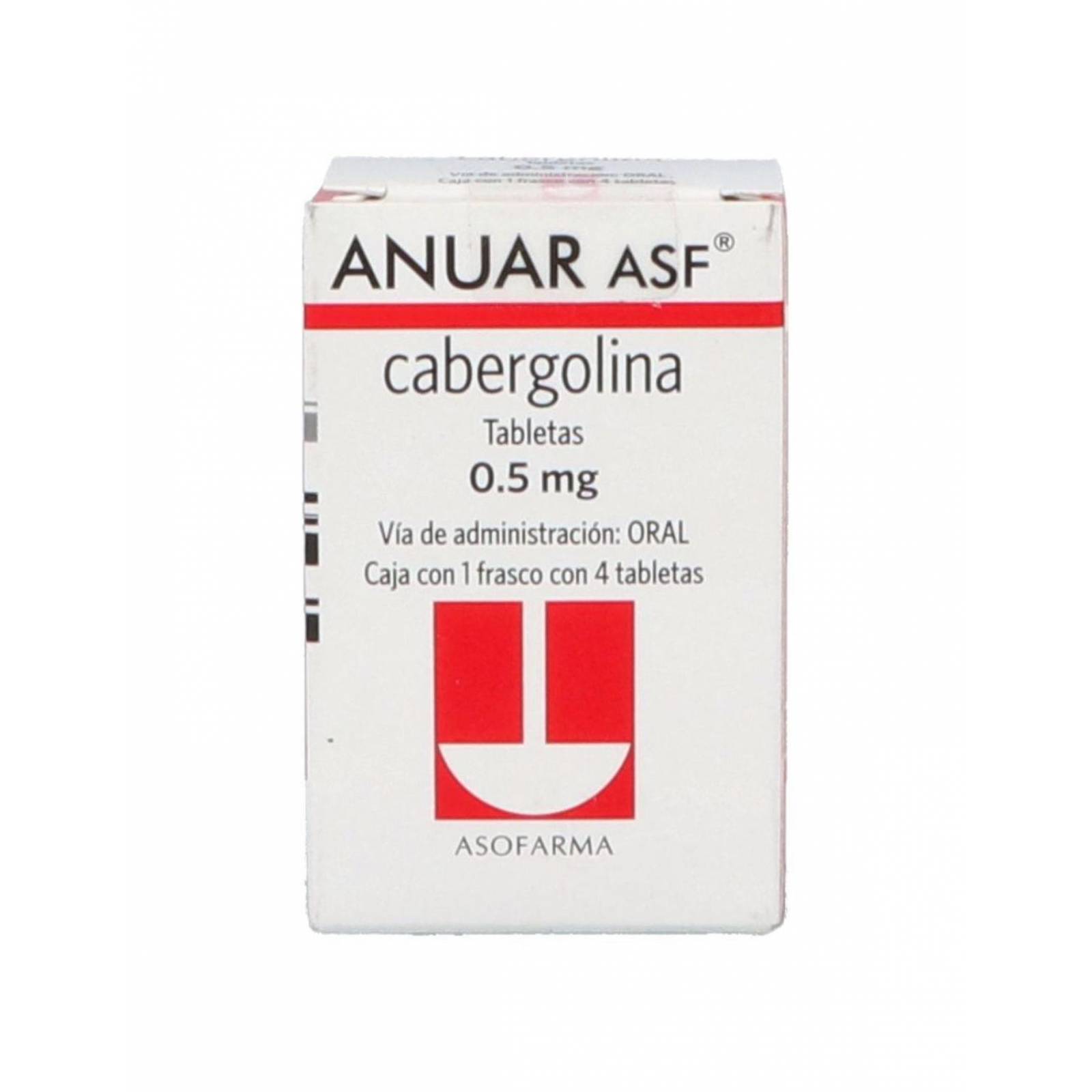 Anuar Asf 0.5 mg Caja con Frasco con 4 Tabletas 