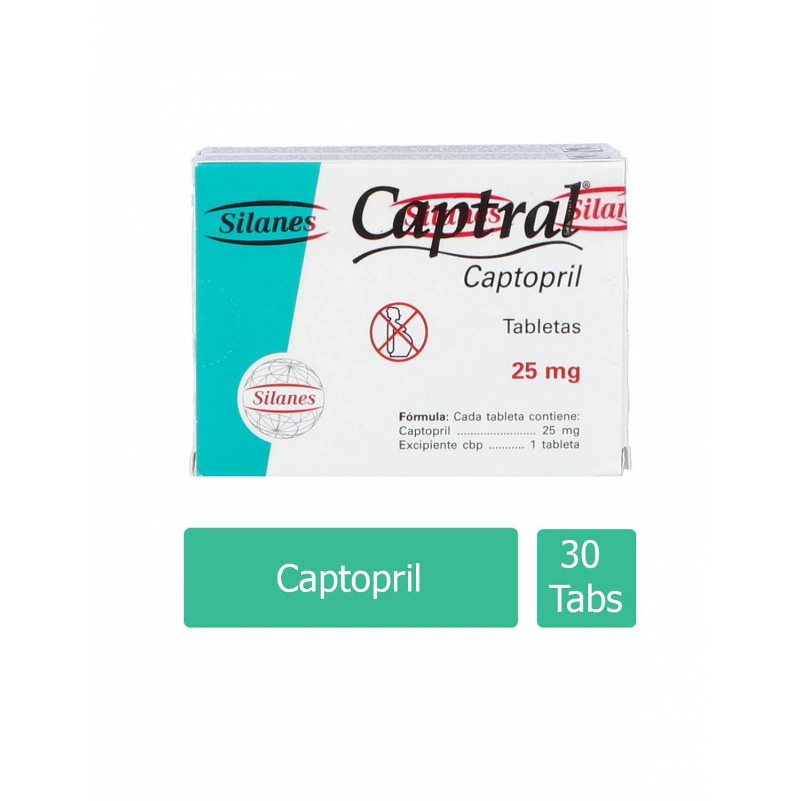 Captral 25 mg Caja Con 30 Tabletas 