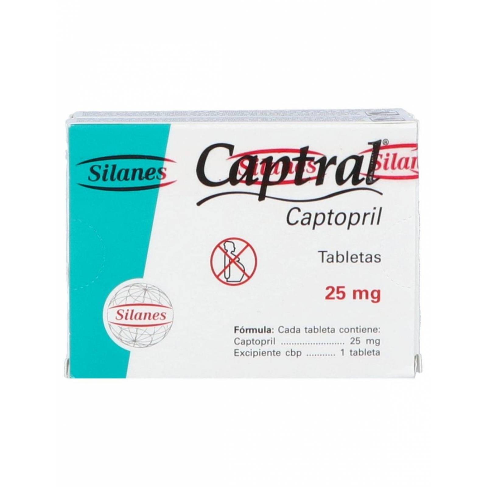 Captral 25 mg Caja Con 30 Tabletas 