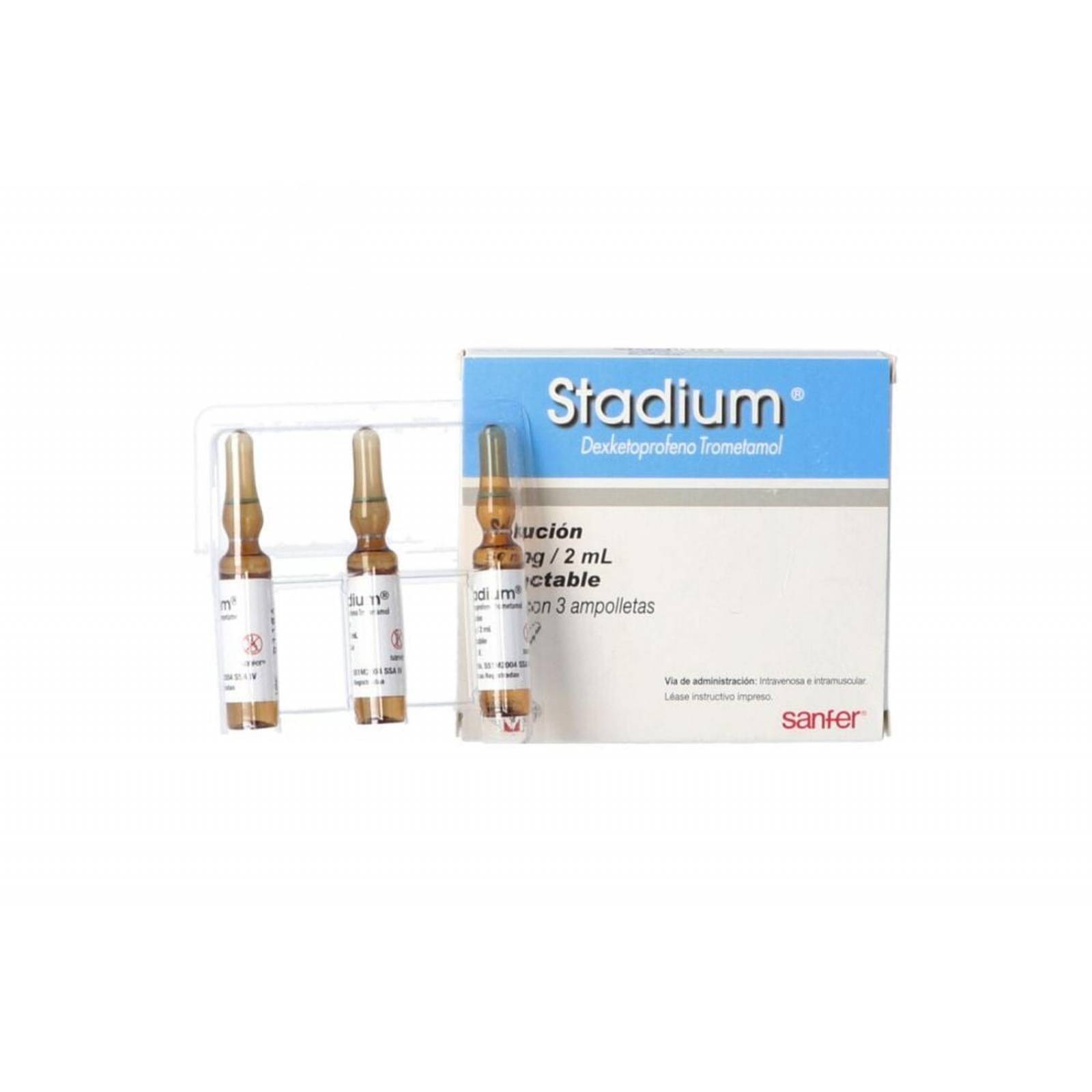 Stadium Solución Inyectable 50 mg Caja Con 3 Ampolletas 