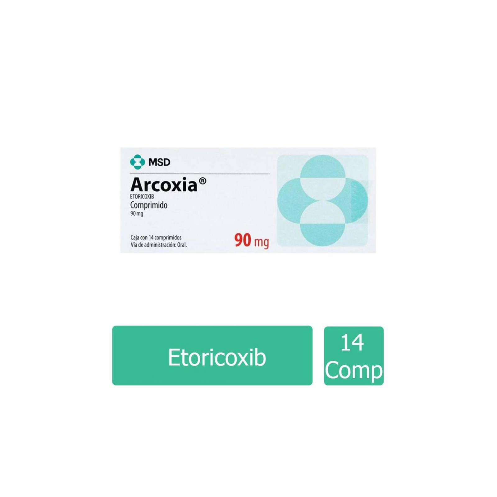 Arcoxia 90 mg Caja Con 14 Comprimidos 