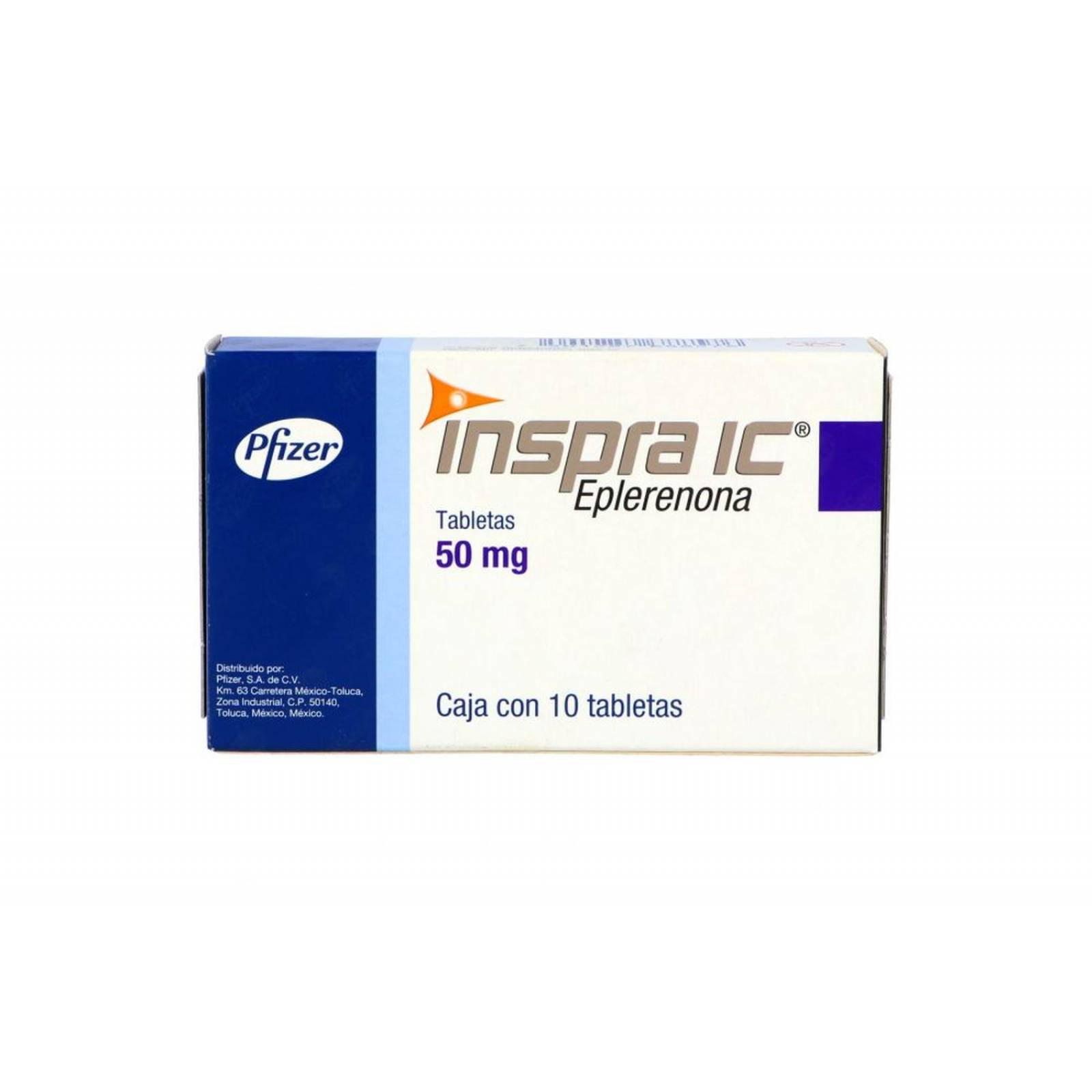 Inspra Ic 50 Mg Caja Con 10 Tabletas 