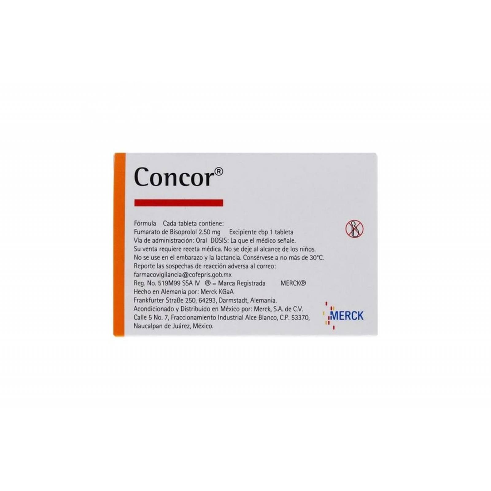 Concor 2.50 mg Caja Con 30 Grageas 