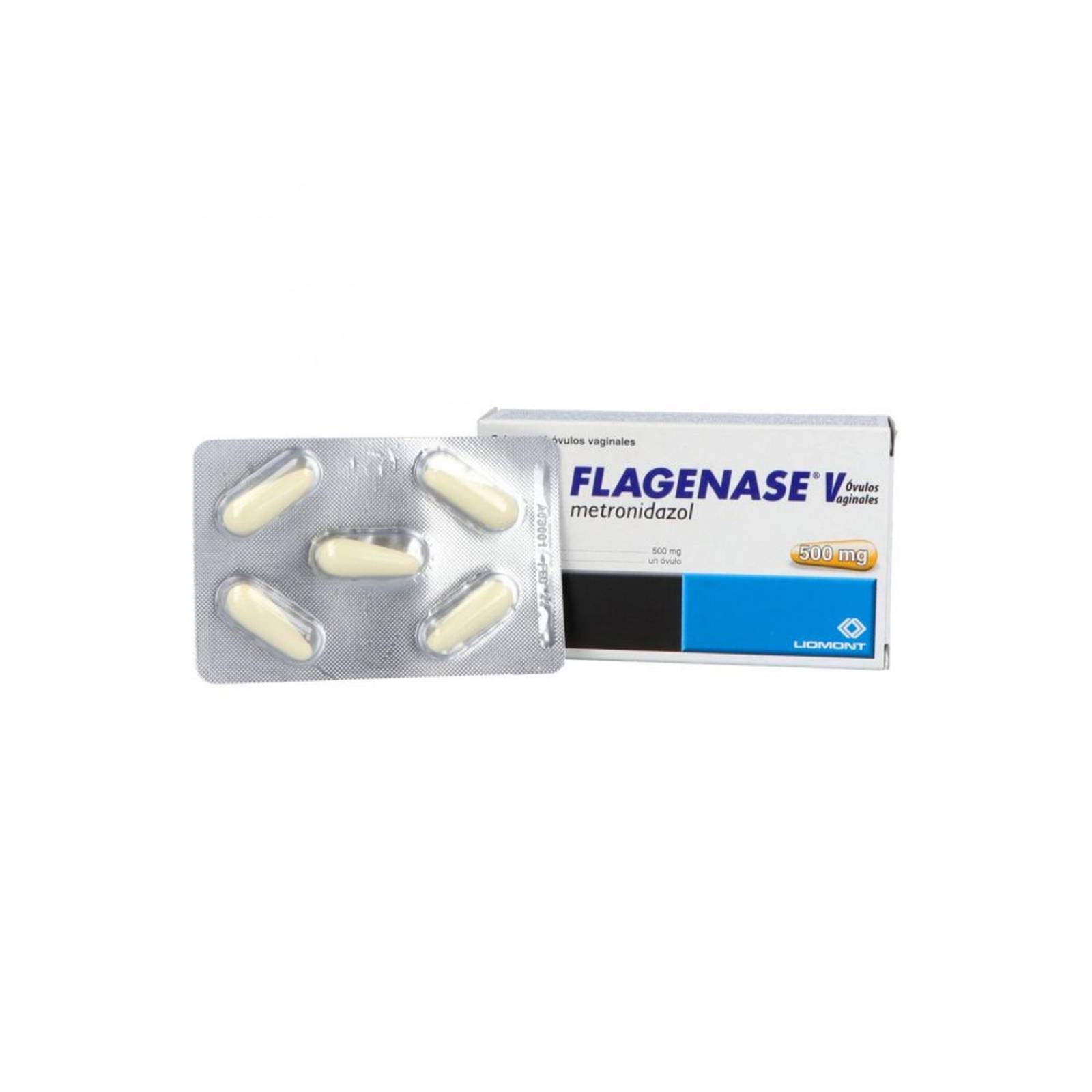 Flagenase V 500 mg Caja Con 10 Óvulos Vaginales 