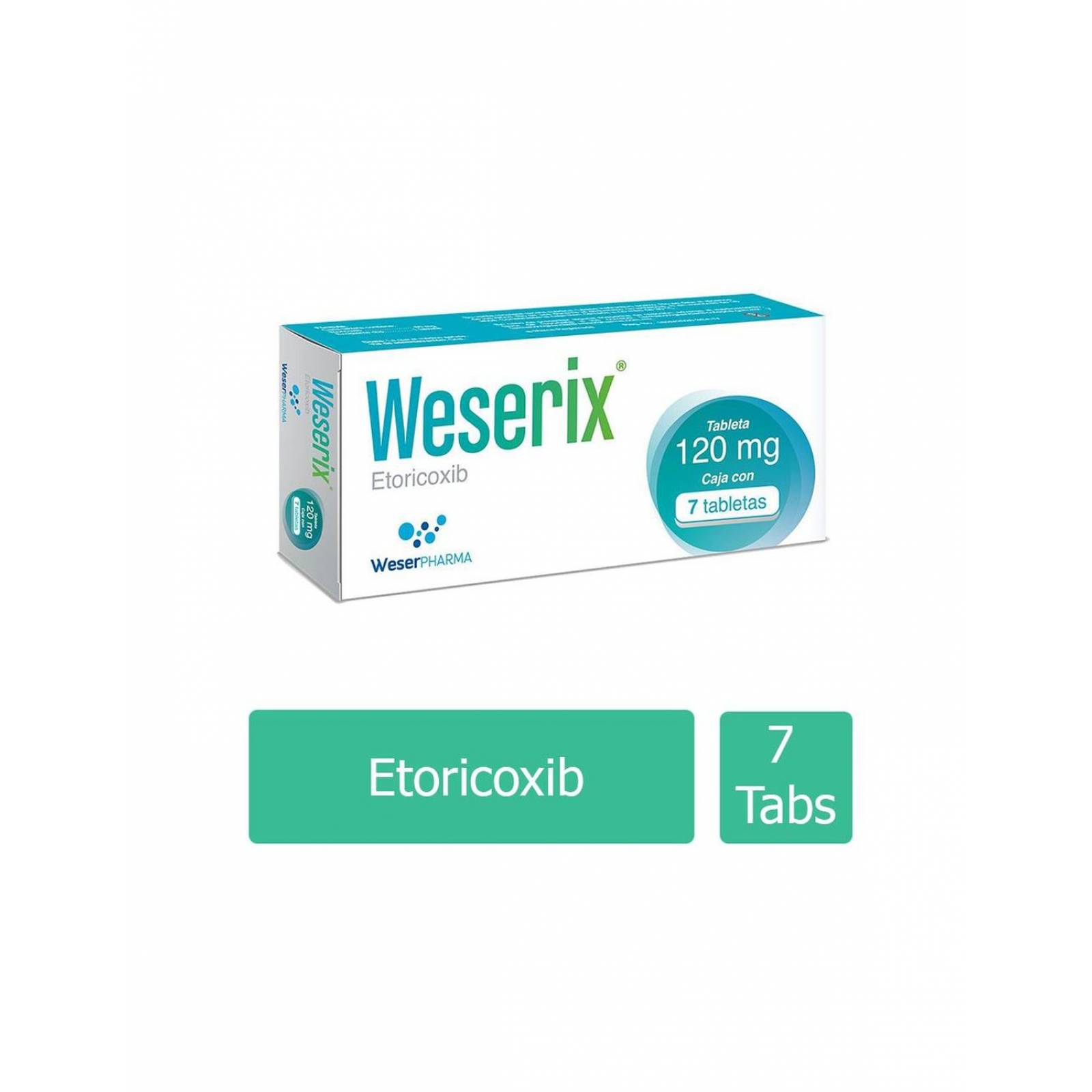 Weserix 120 mg Caja Con 7 Tabletas 