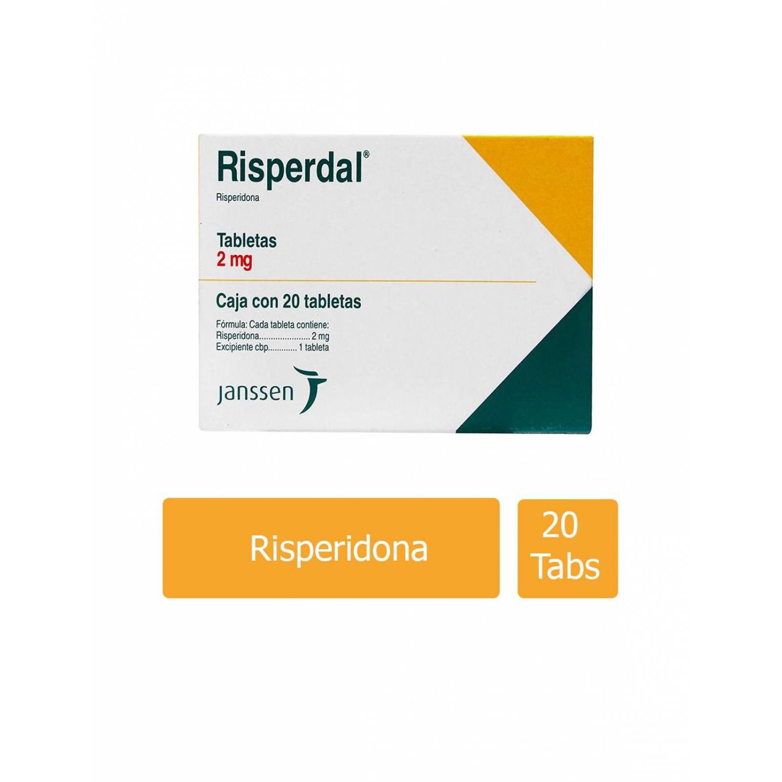 Risperdal 2 mg Caja Con 20 Tabletas 