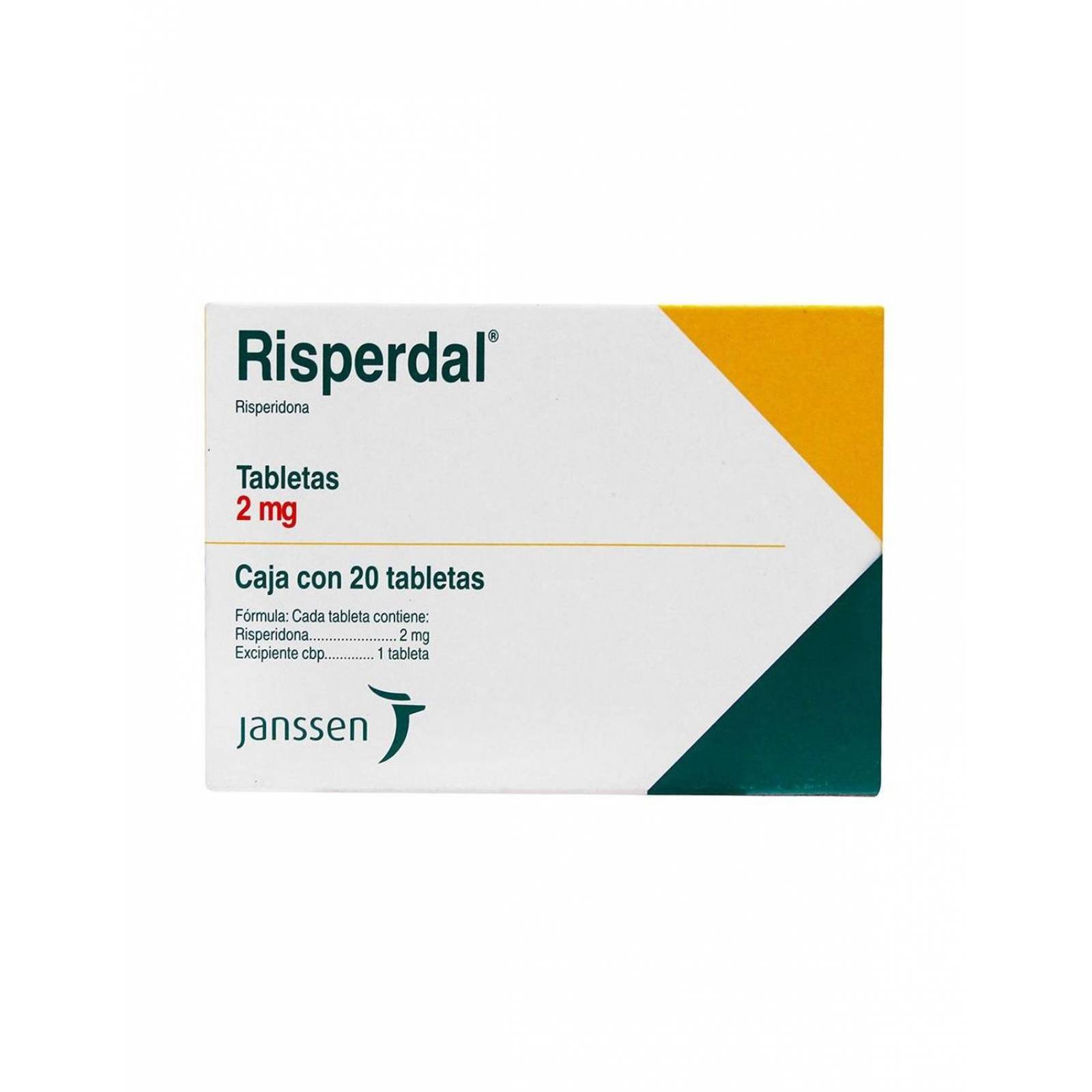 Risperdal 2 mg Caja Con 20 Tabletas 