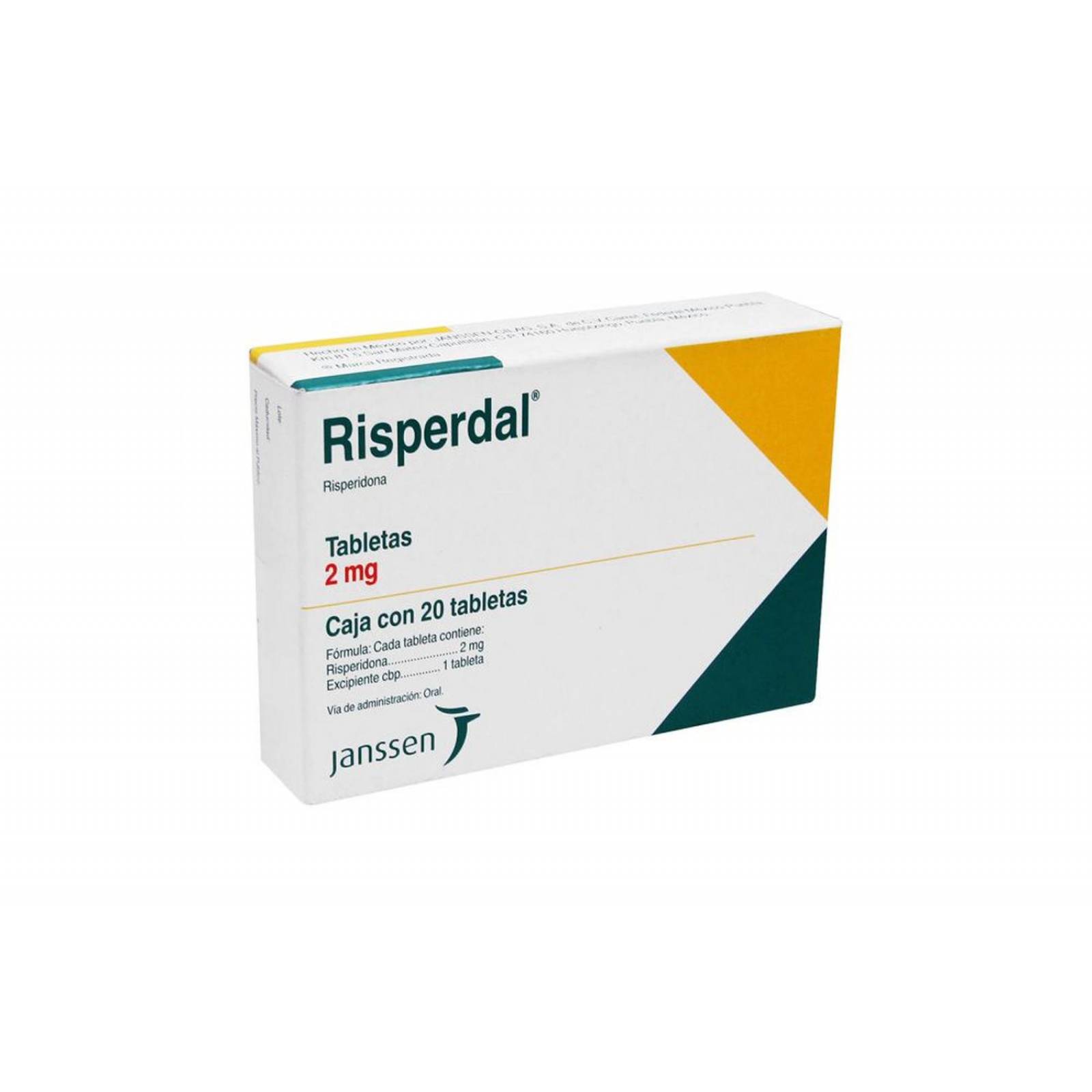 Risperdal 2 mg Caja Con 20 Tabletas 