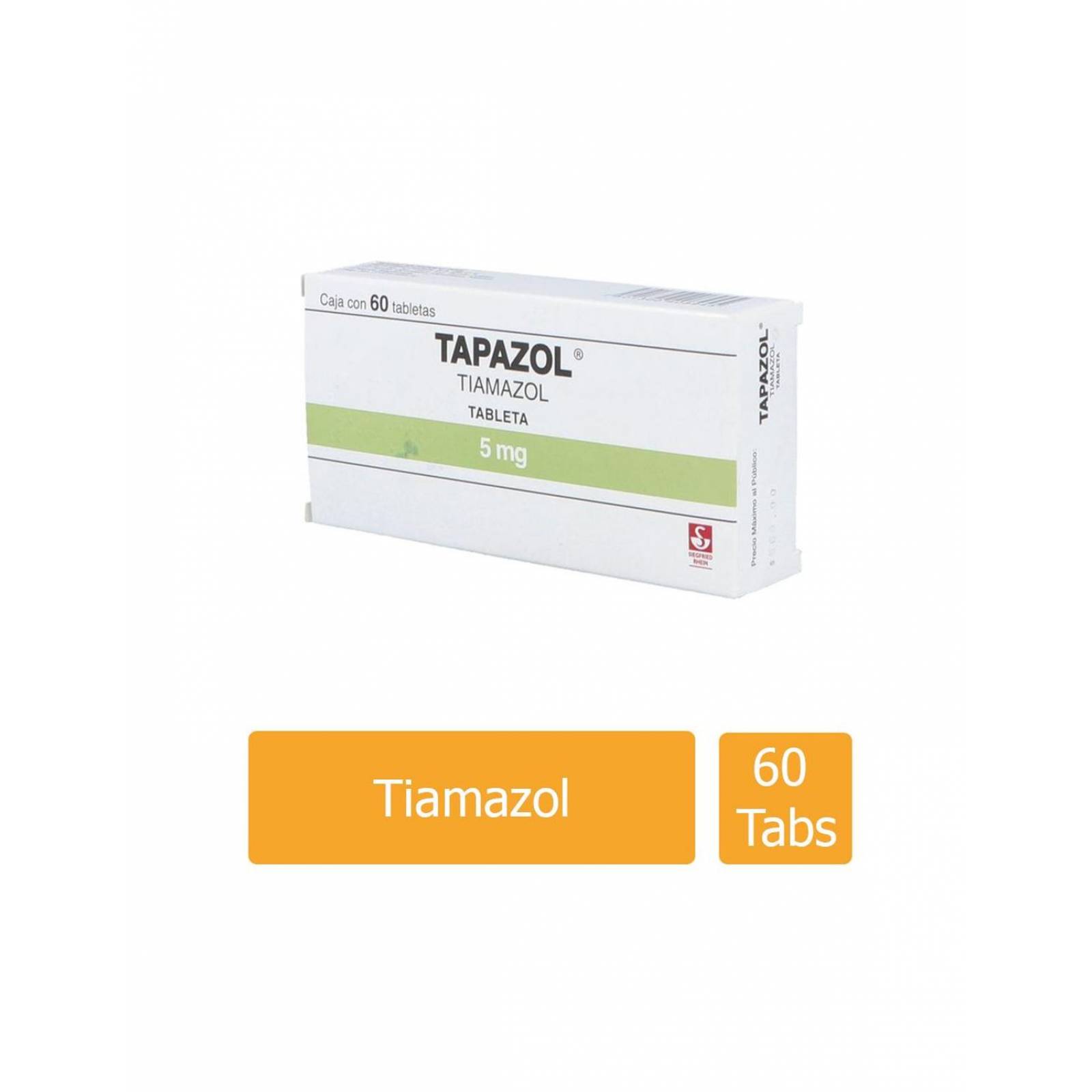 Tapazol 5 mg Caja Con 60 Tabletas 