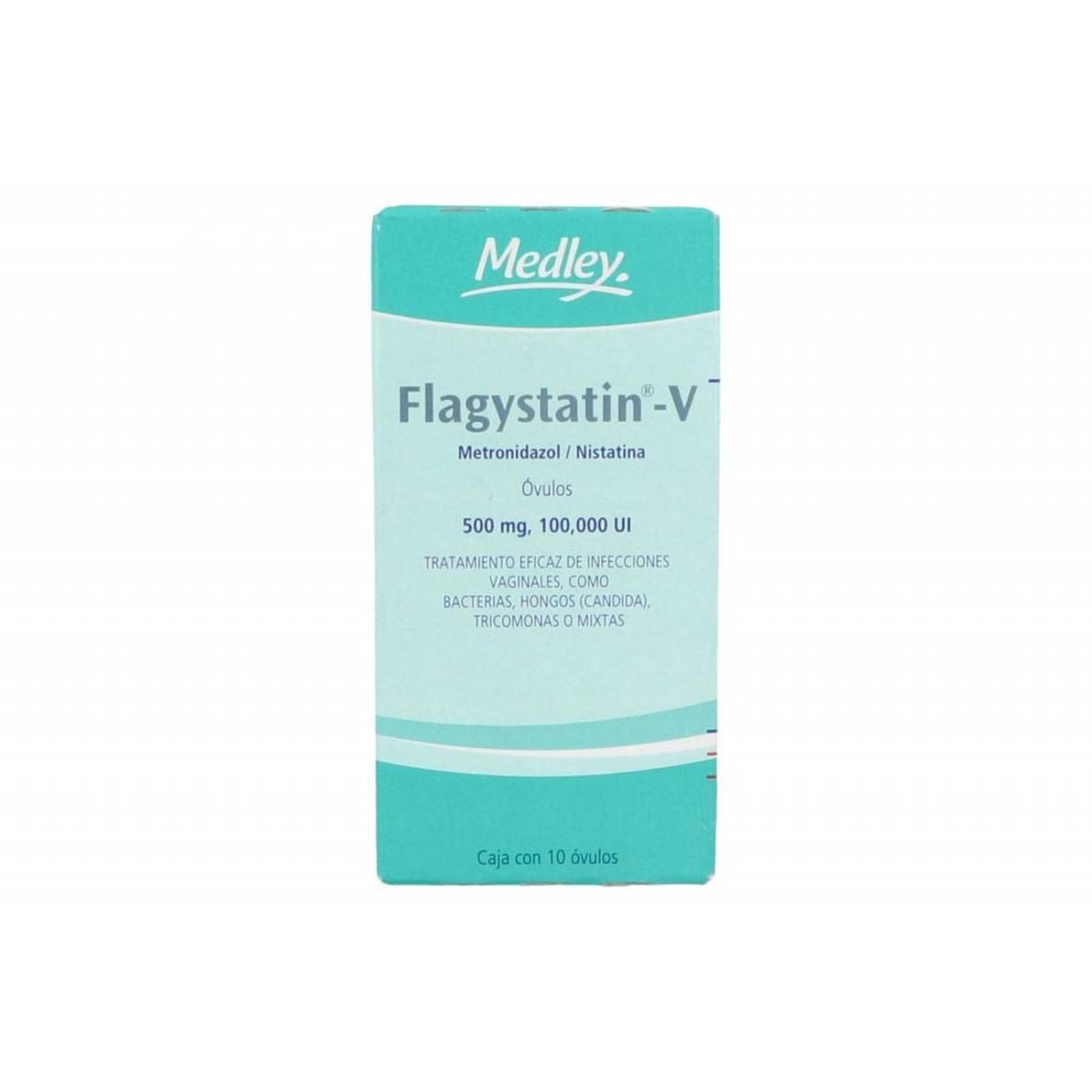 Flagystatin V 500 mg / 100,000 UI Caja Con 10 Óvulos 