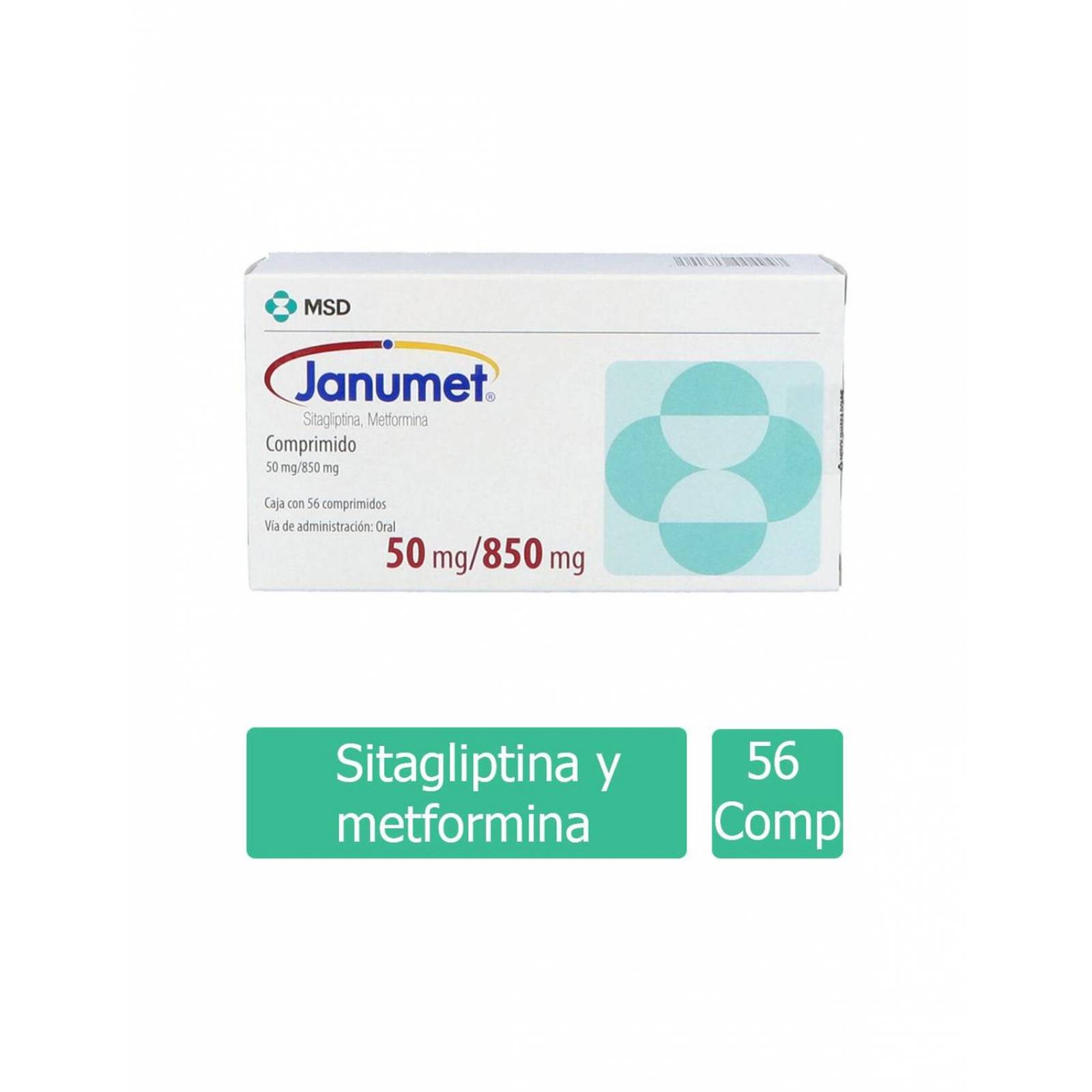 Janumet 50 / 850 mg Caja Con 56 Comprimidos 