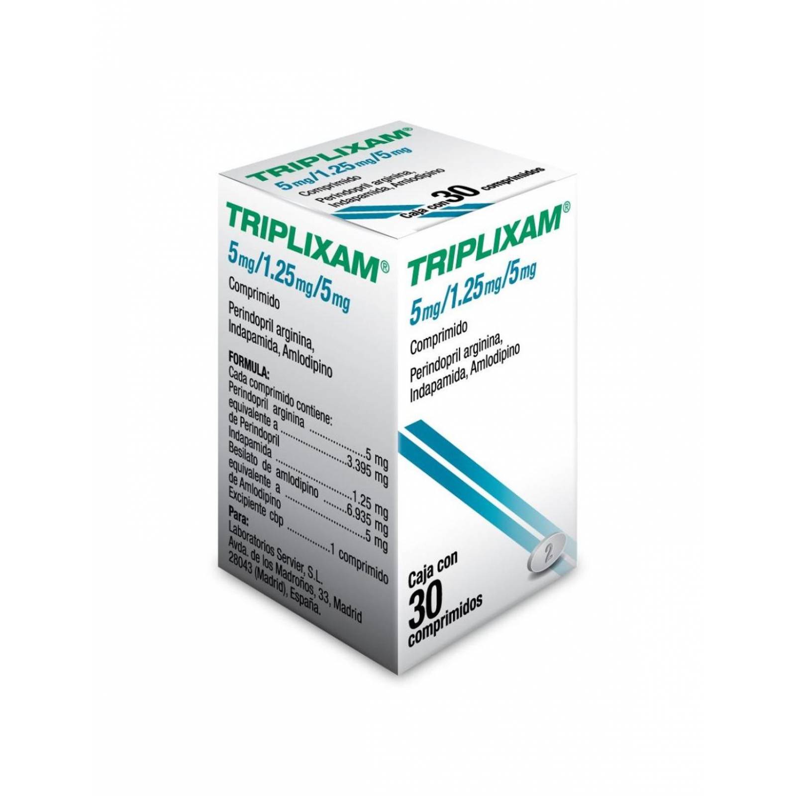 Triplixam 5 mg / 1.25 mg / 5 mg Caja Con 30 Comprimidos 