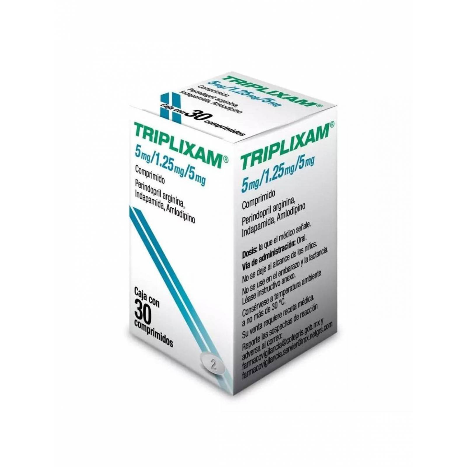 Triplixam 5 mg / 1.25 mg / 5 mg Caja Con 30 Comprimidos 