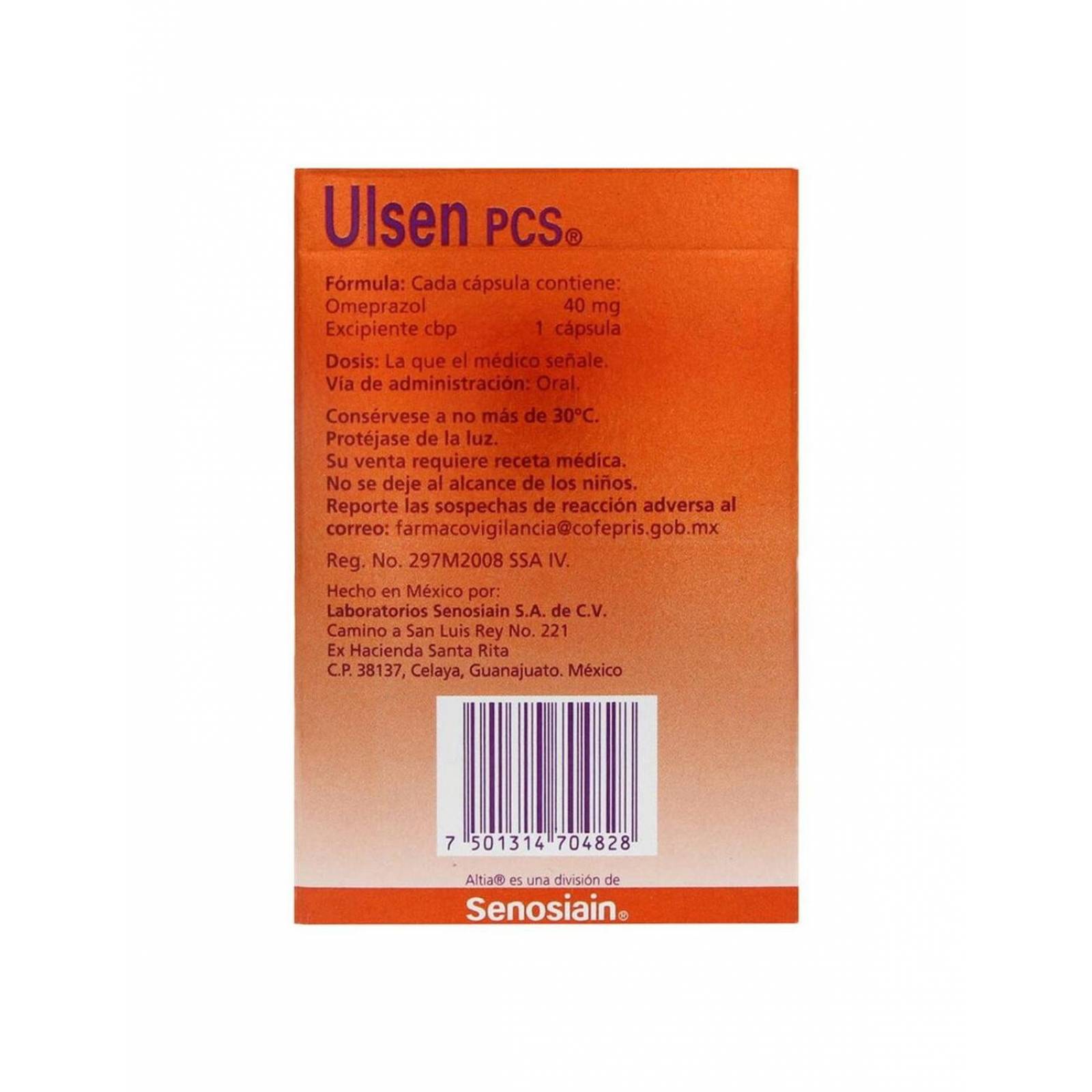 Ulsen PCS 40 mg Caja Con 14 Cápsulas 