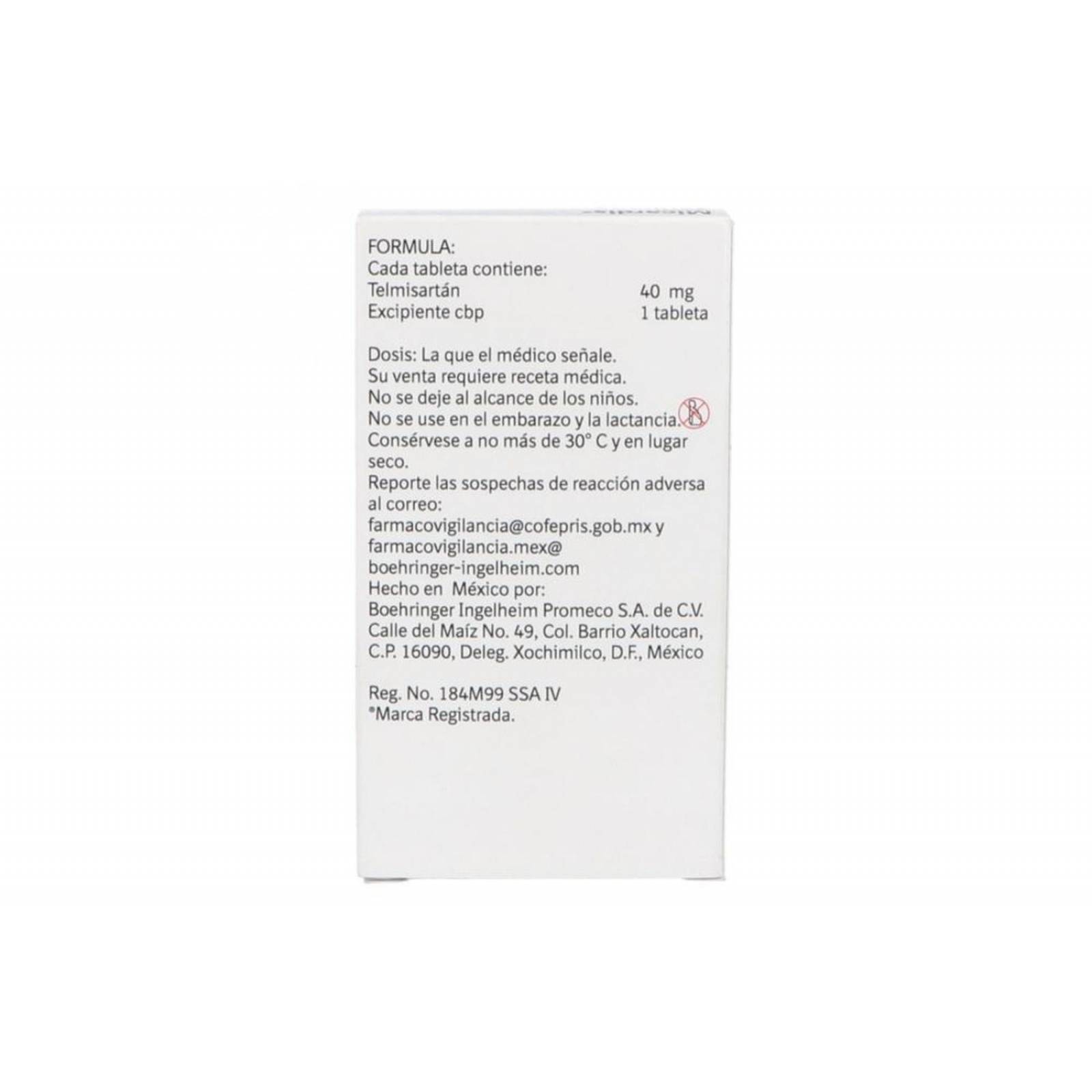 Micardis 40 mg Caja Con 28 Tabletas 