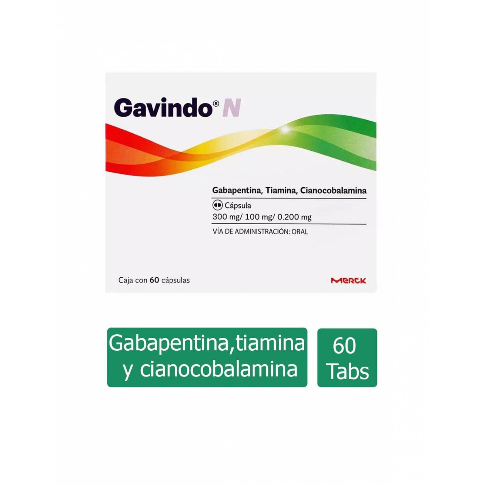 Gavindo N 300 mg /100 mg /0.200 mg Caja Con 60 Cápsulas 