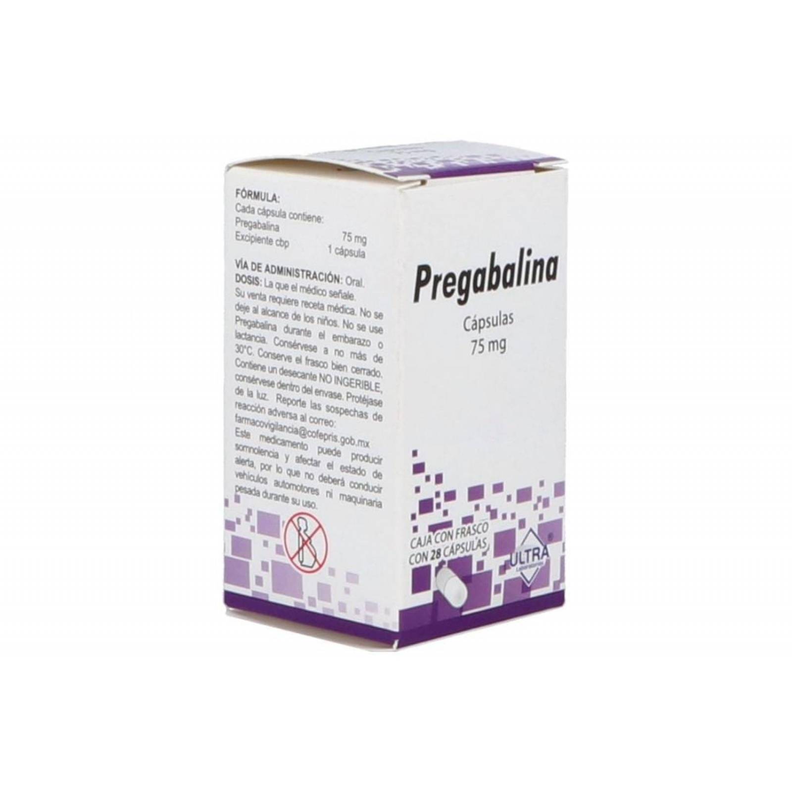 Pregabalina 75 mg Caja Con 28 Tabletas 