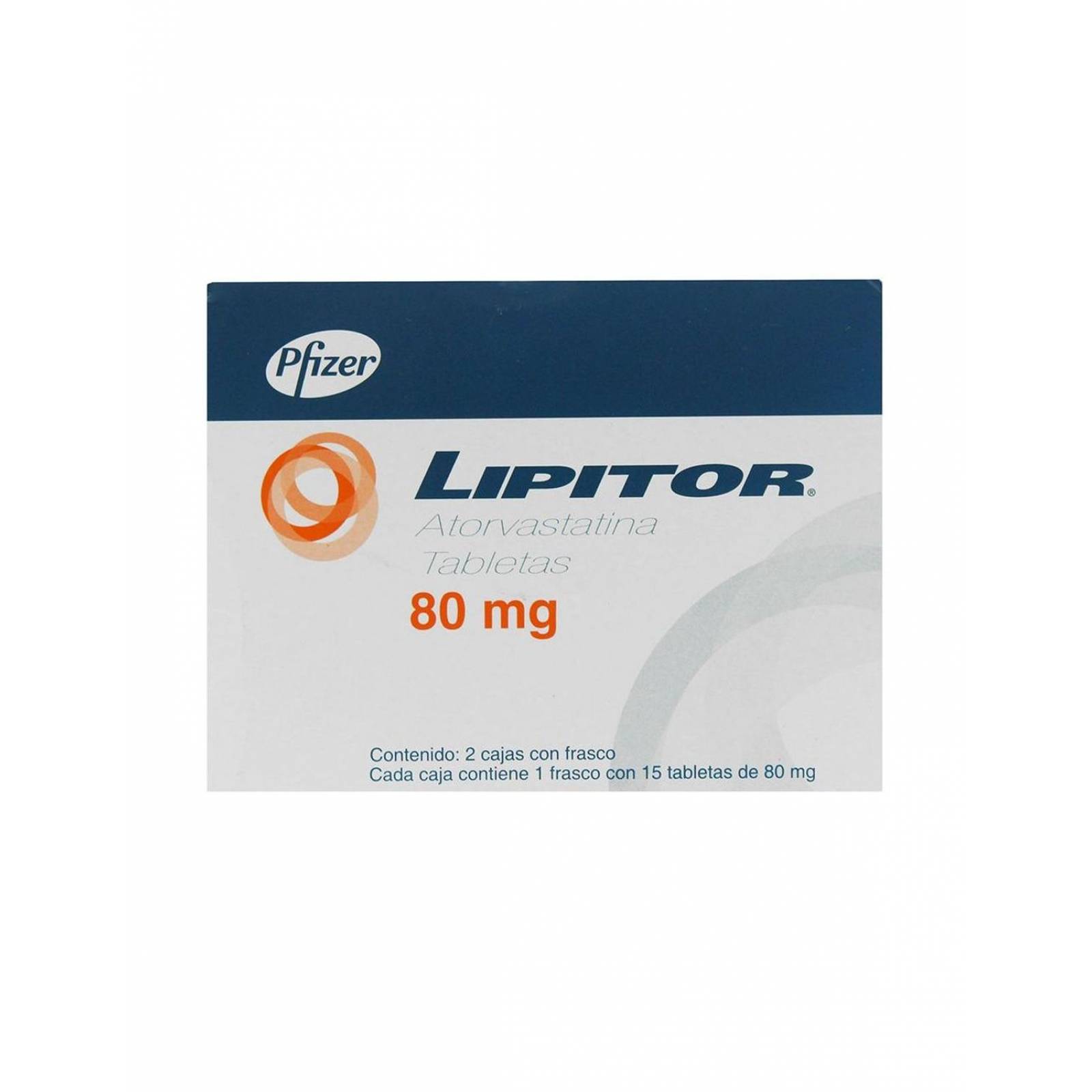 Lipitor 80 mg 2 Cajas Con Un Frasco Con 15 Tabletas Cada Uno 