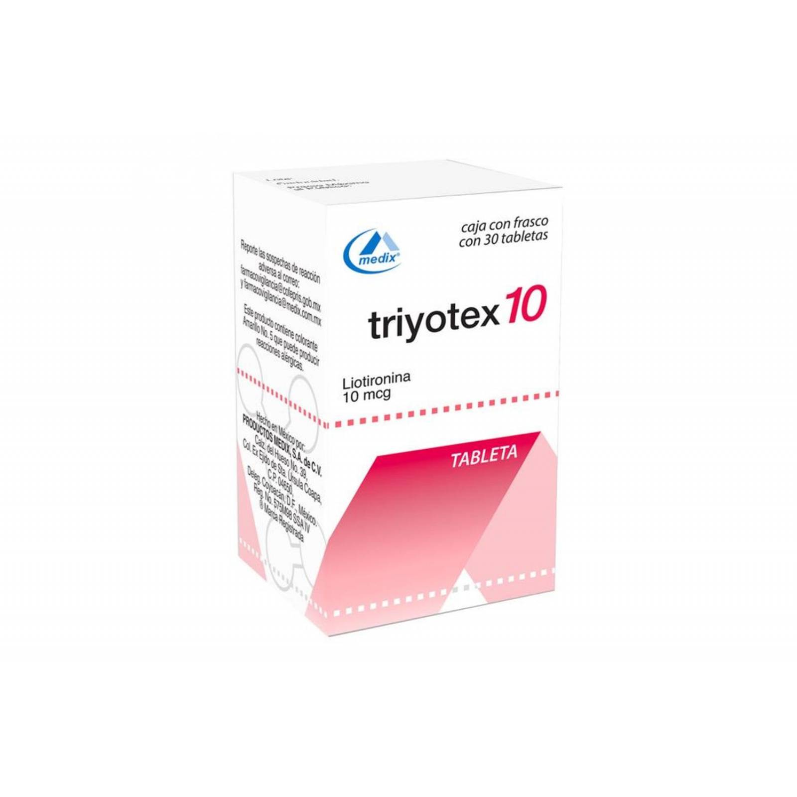 Triyotex 10 mcg Caja Con 30 Tabletas 