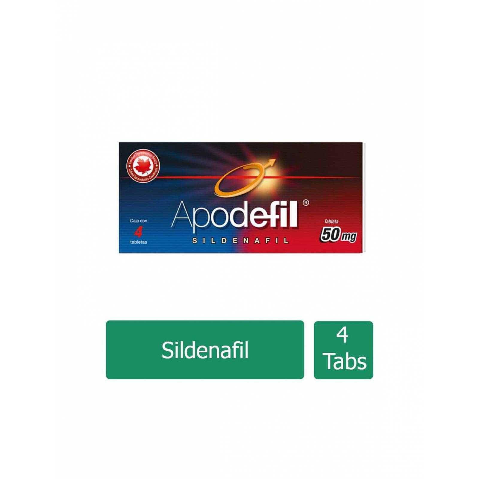 Apodefil 50 mg Caja Con 4 Tabletas 