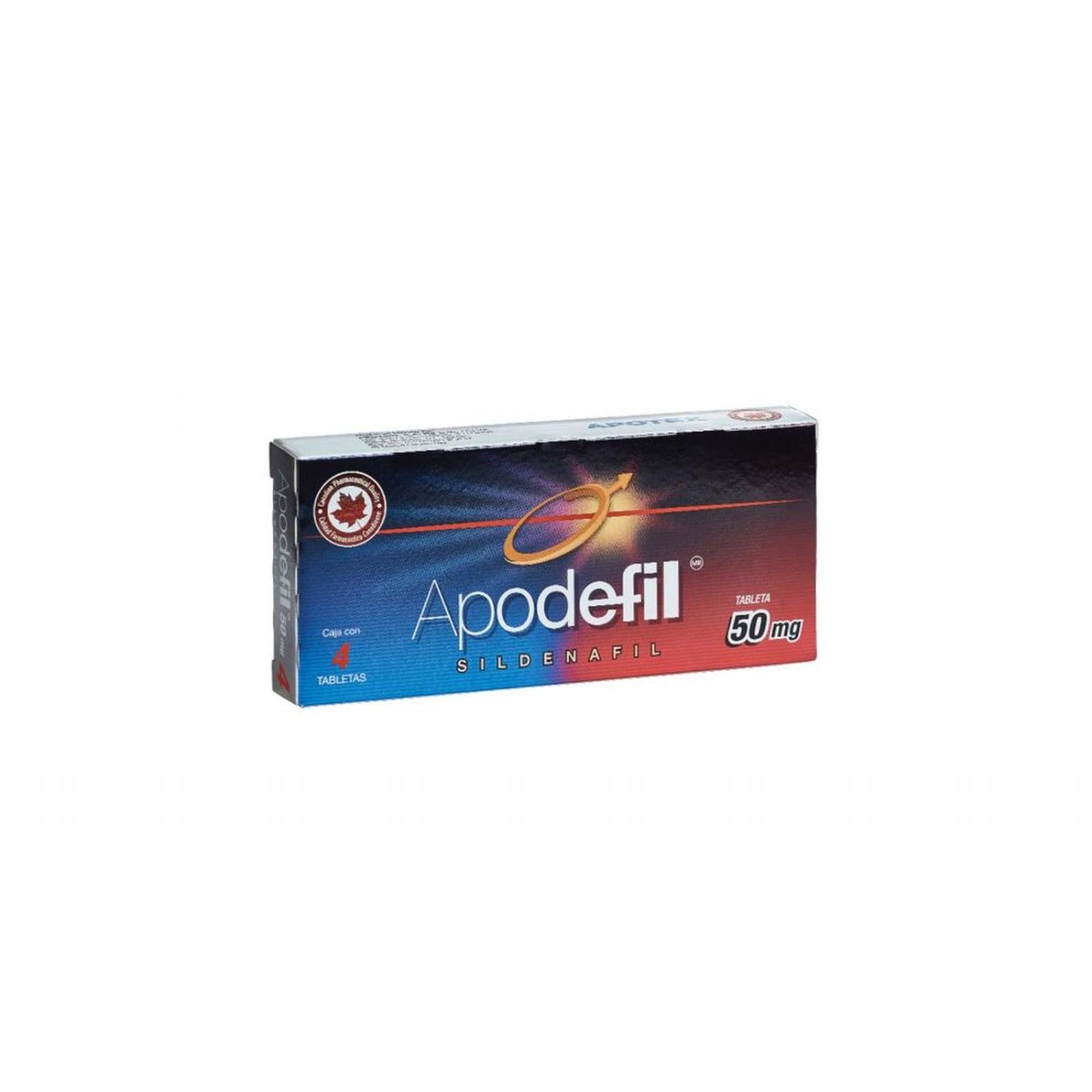 Apodefil 50 mg Caja Con 4 Tabletas 