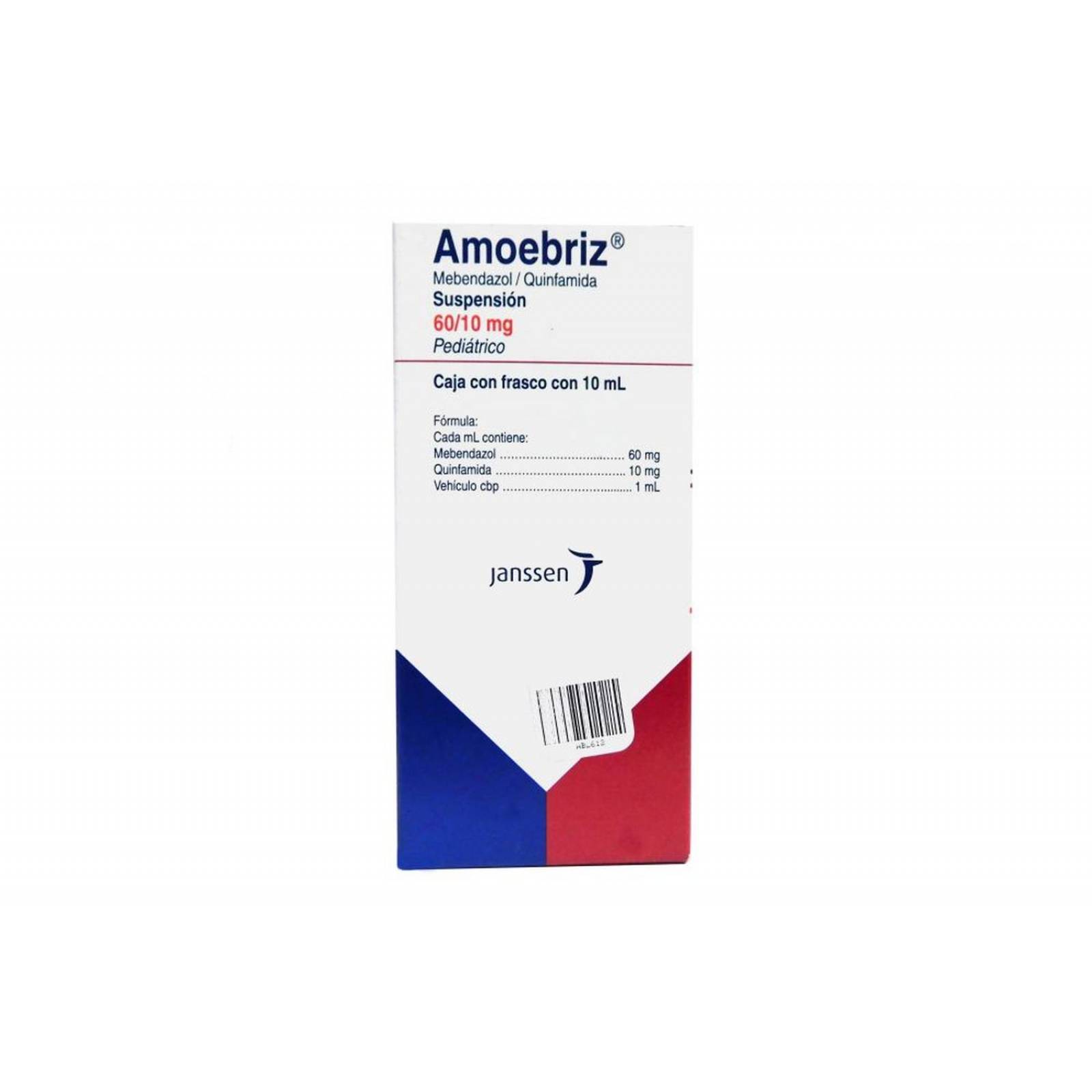 Amoebriz 60 / 10 mg Suspensión Pediátrica Sabor A Cereza Con 10 mL 