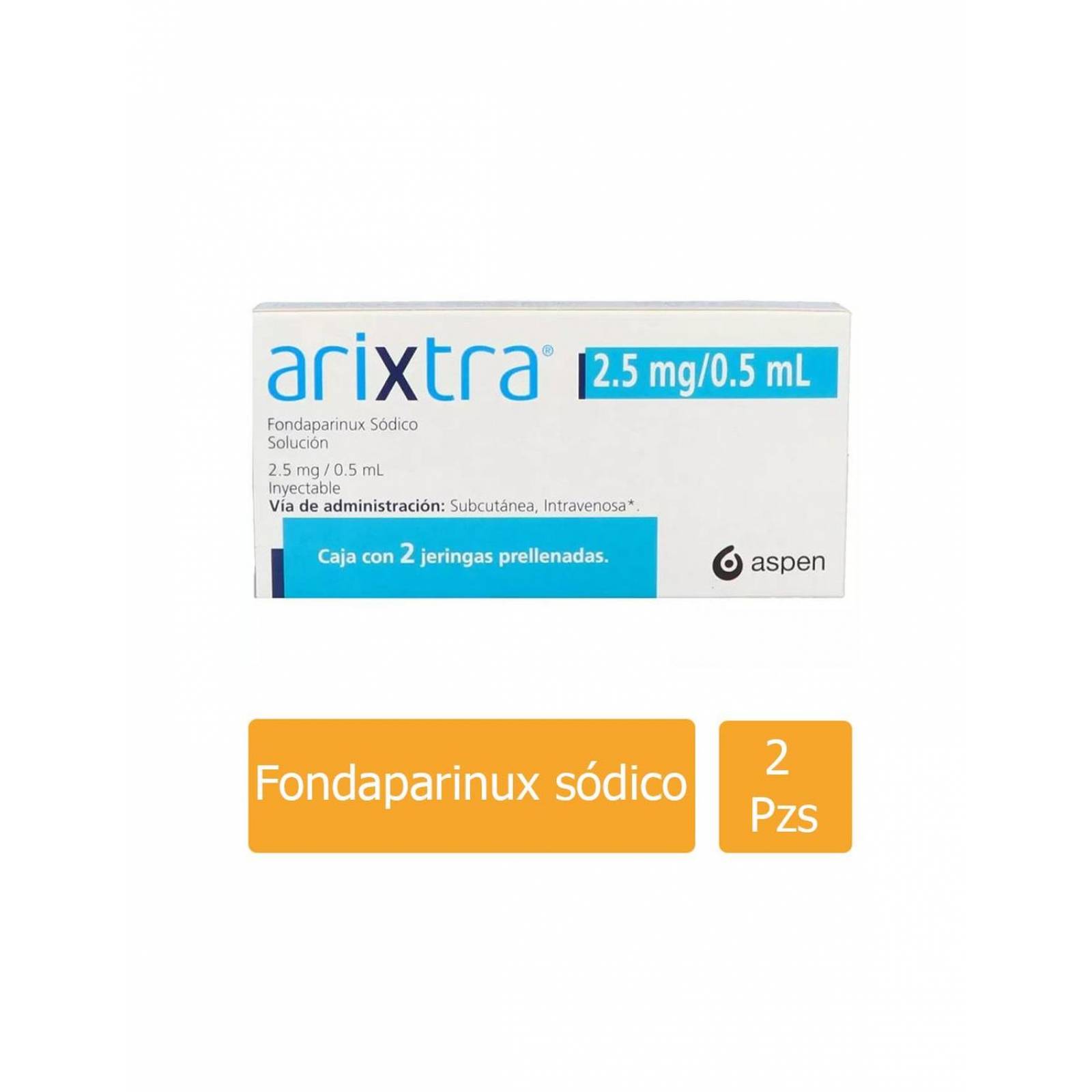 Arixtra 2.5 mg Caja Con 2 jeringas prellenadas de 0.5 mL 