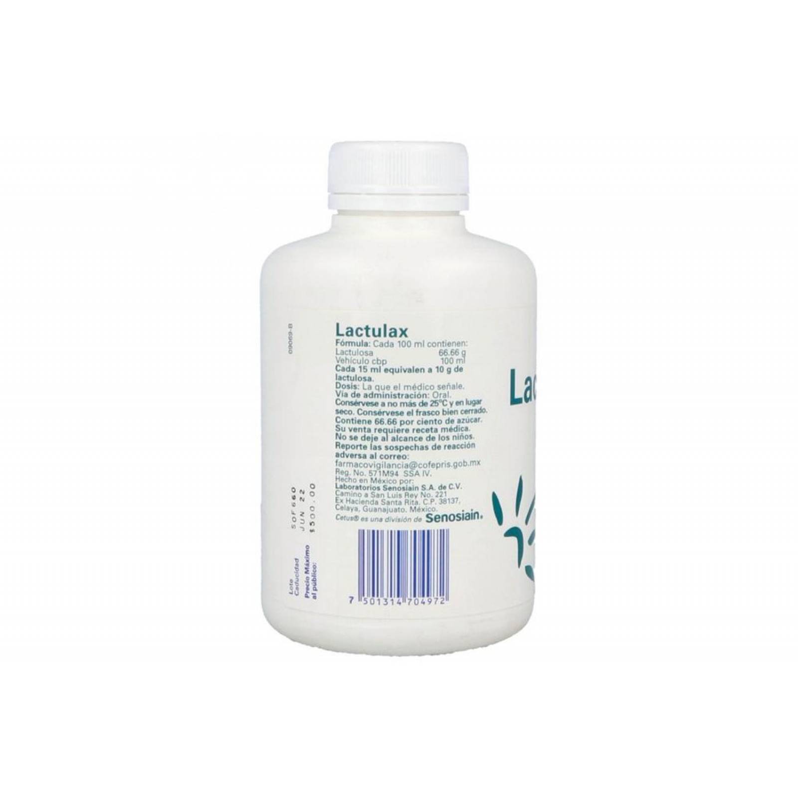 Lactulax Jarabe 10 g / 15 mL Frasco Con 500 mL 