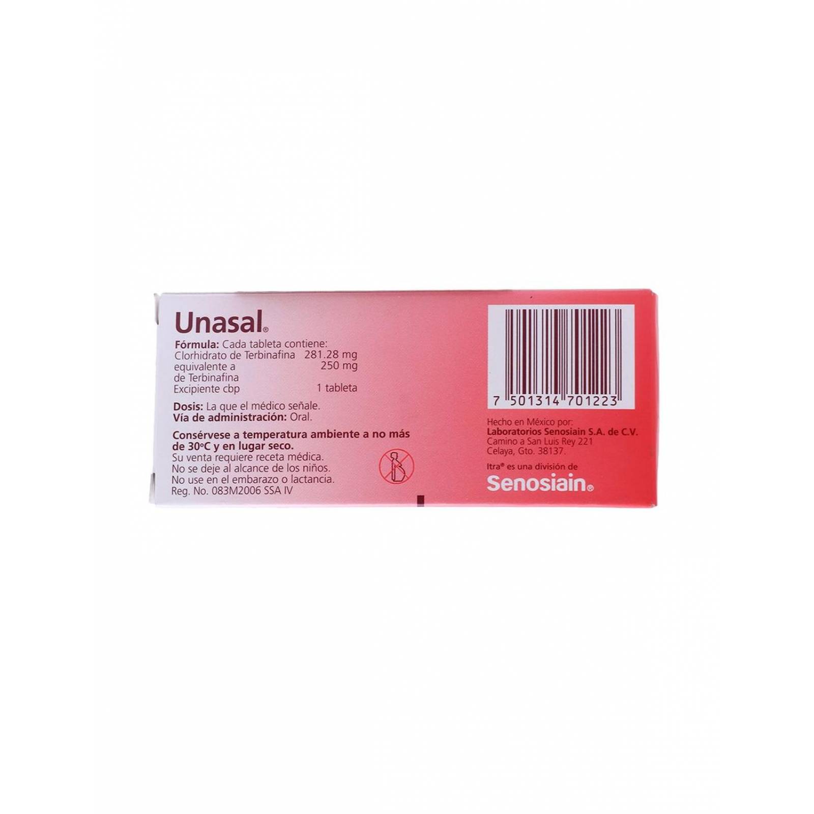 Unasal 250 mg Caja Con 30 Tabletas 