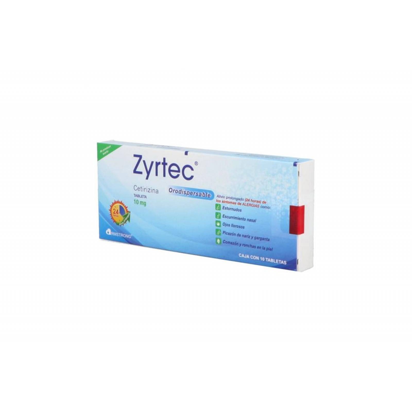 Zyrtec 10 mg Caja Con 10 Tabletas Orodispersables 