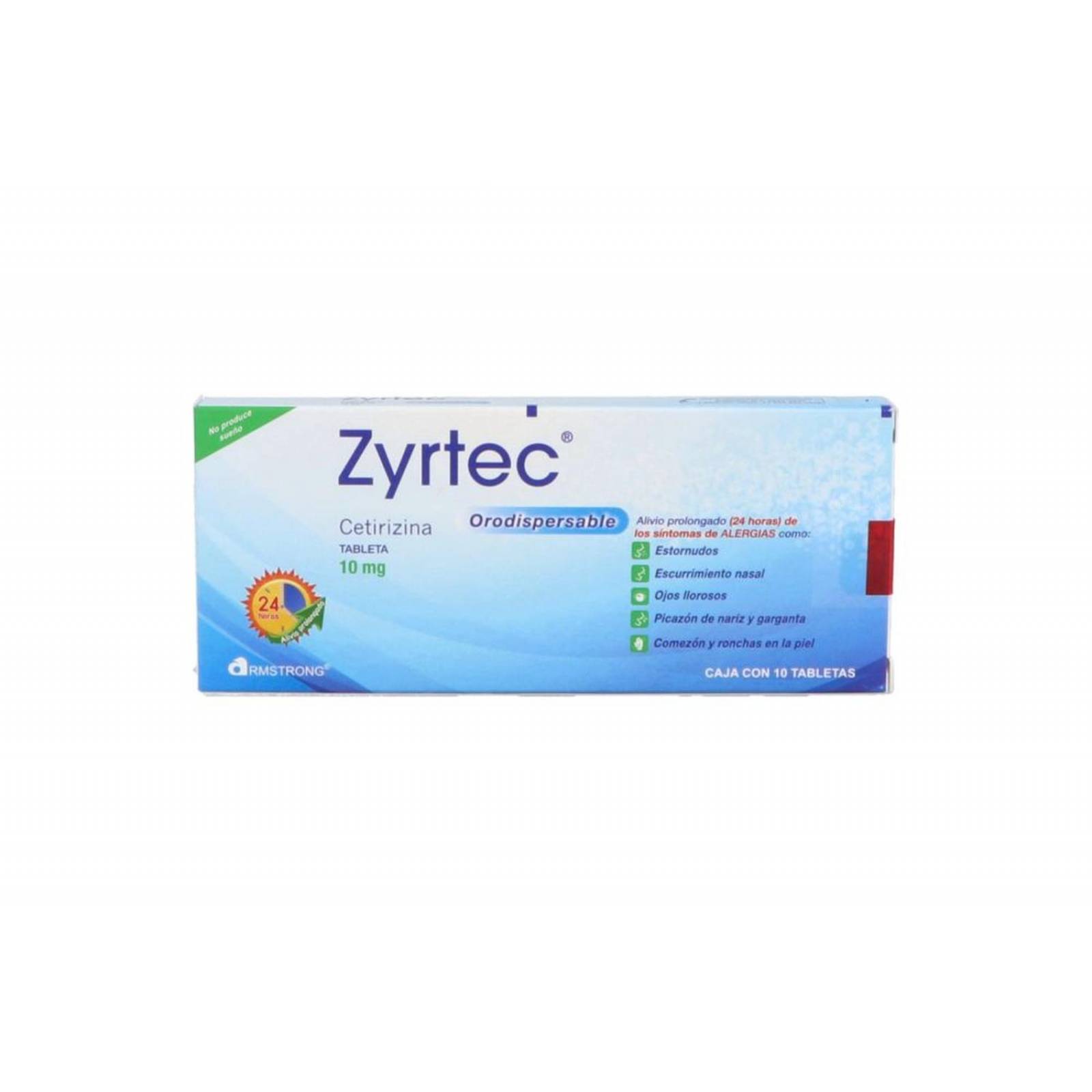 Zyrtec 10 mg Caja Con 10 Tabletas Orodispersables 