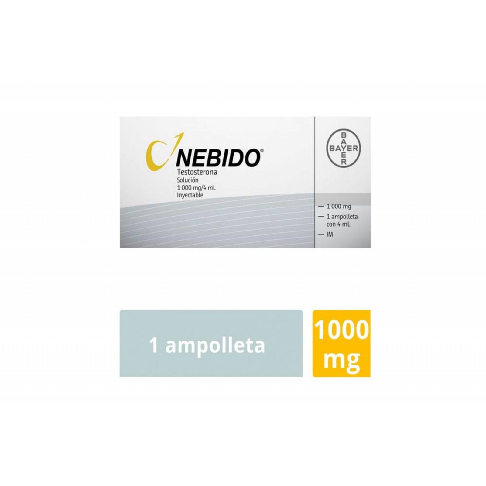 Nebido Solución Inyectable 1000 mg Caja Con 1 Ampolleta 4 mL 
