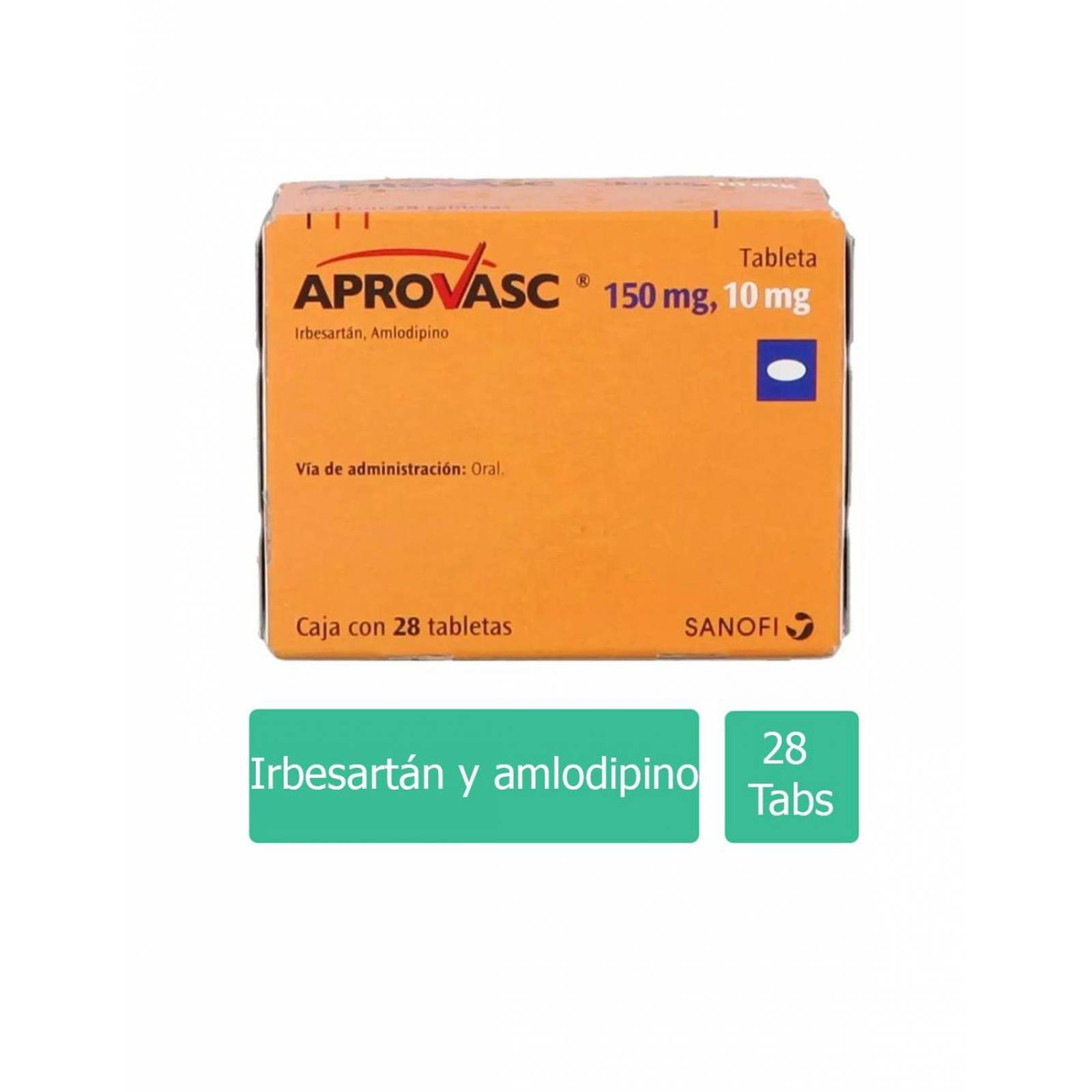 Aprovasc 150 mg / 10 mg Caja con 28 Tabletas 