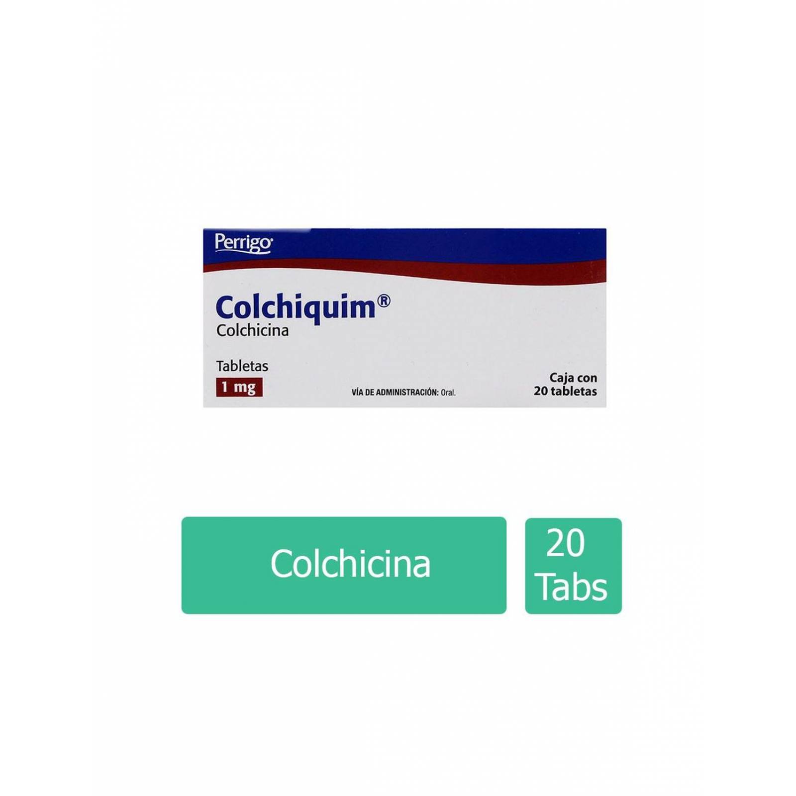 Colchicina 1mg Caja Con 20 Tabletas 