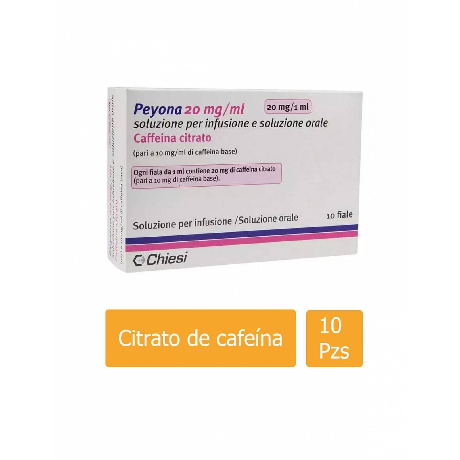 Peyona 20 mg / mL Caja Con 10 Frascos Ámpula De 1 mL 