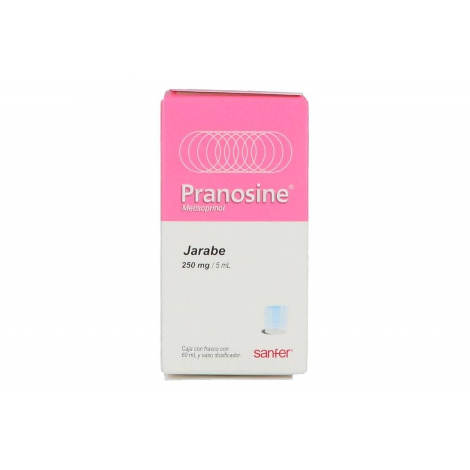 Pranosine Jarabe 250 mg / 5 mL Caja Con Frasco Con 60 mL 