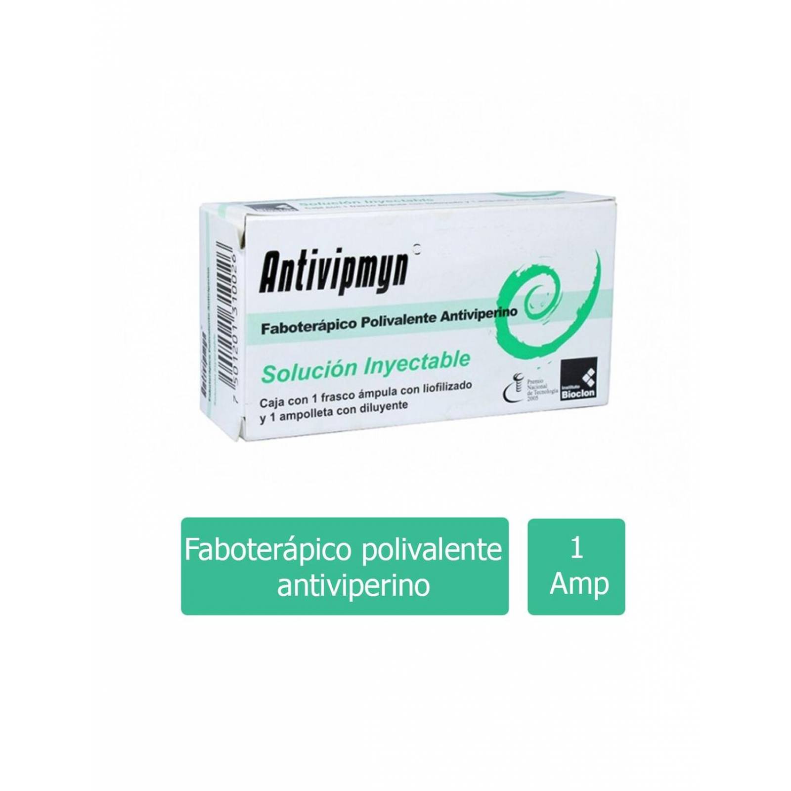 Antivipmyn Caja con 1 frasco ámpula con liofilizadoy 1 ampolla con diluyente 