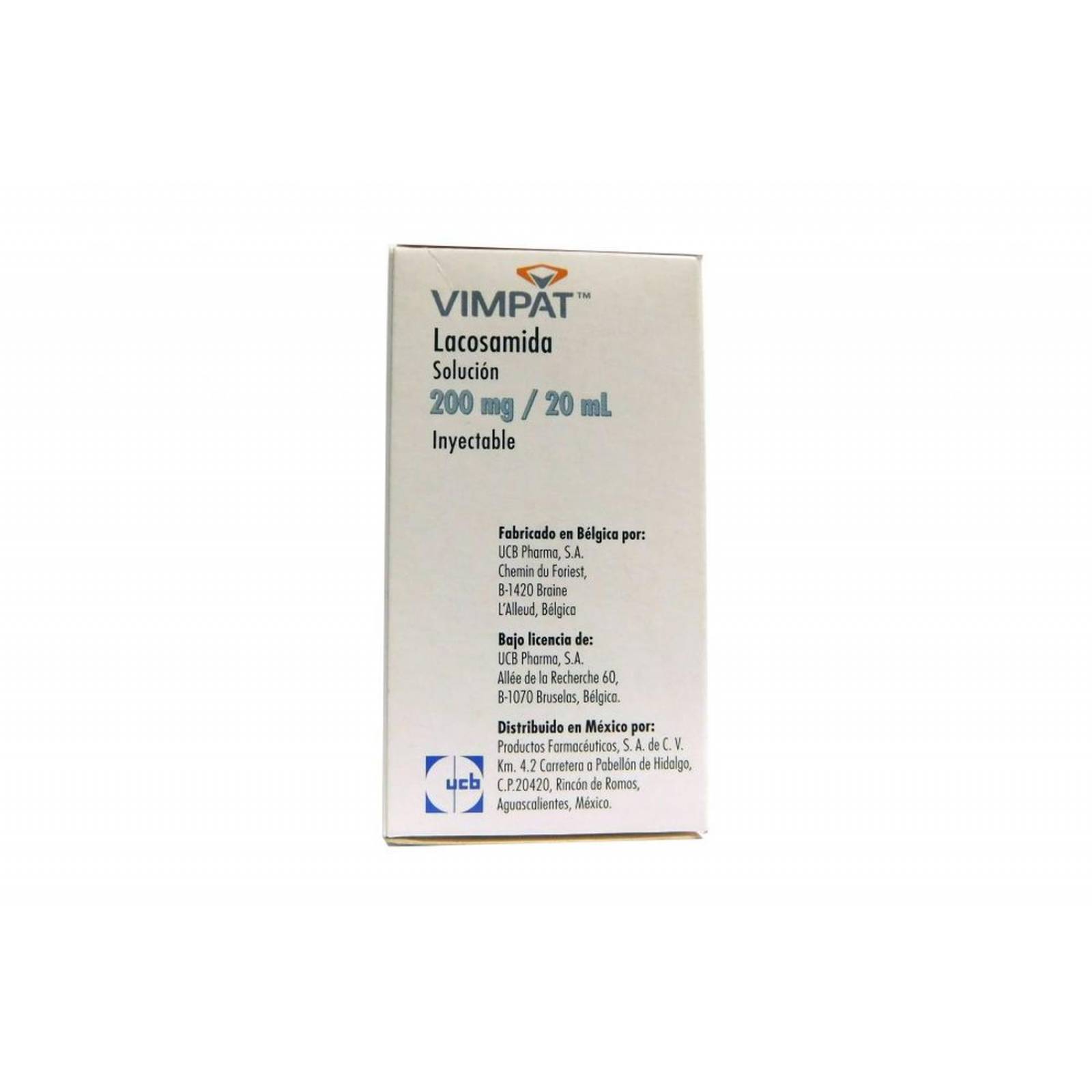 Vimpat Solución 200 mg/20 mL Caja Con Un Frasco Ámpula 