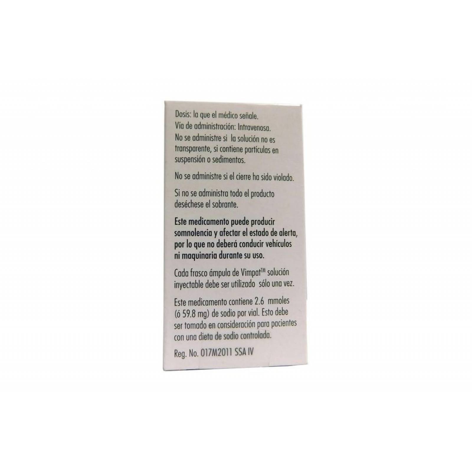 Vimpat Solución 200 mg/20 mL Caja Con Un Frasco Ámpula 