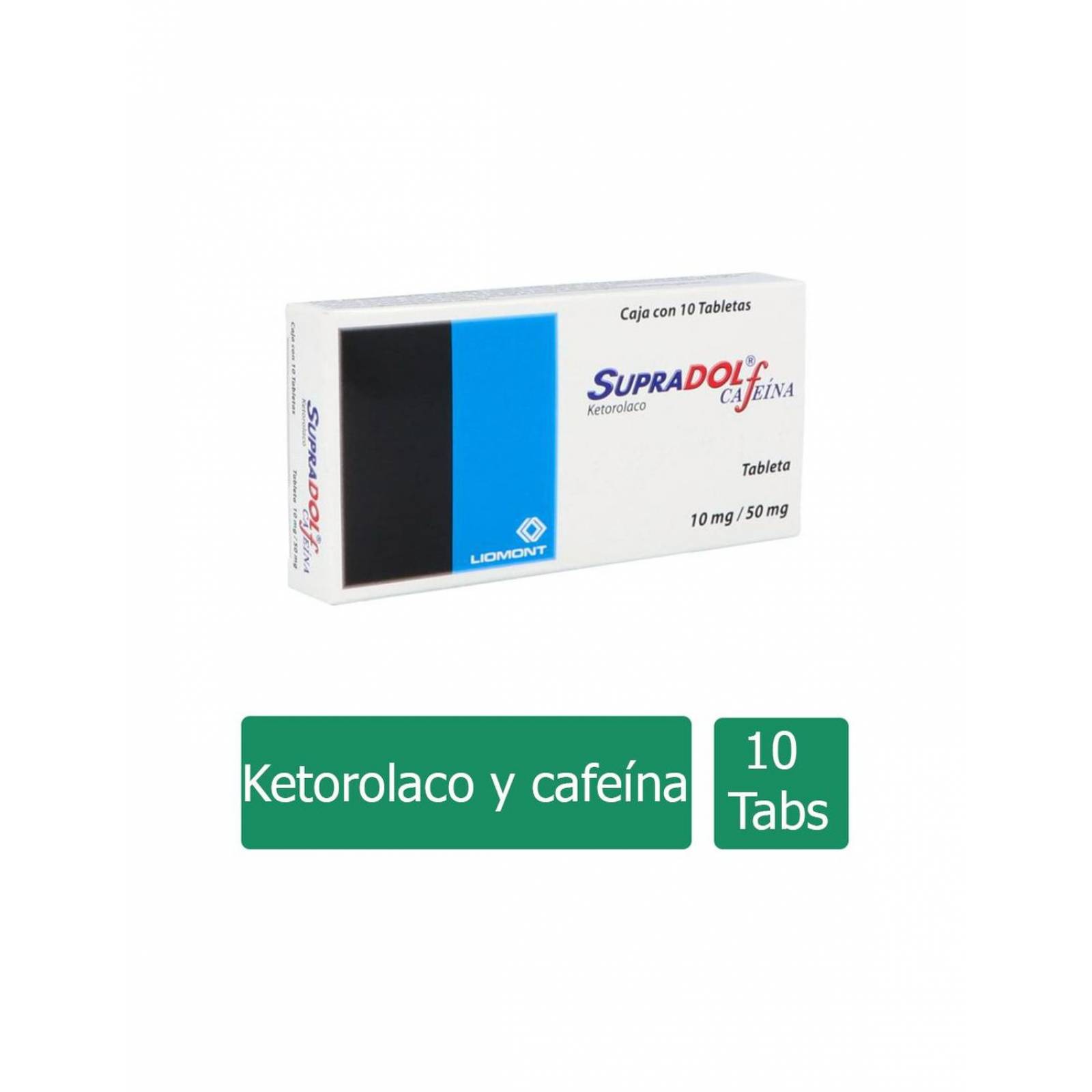 Supradol Cafeina 10 mg / 50 mg Caja Con 10 Tabletas 
