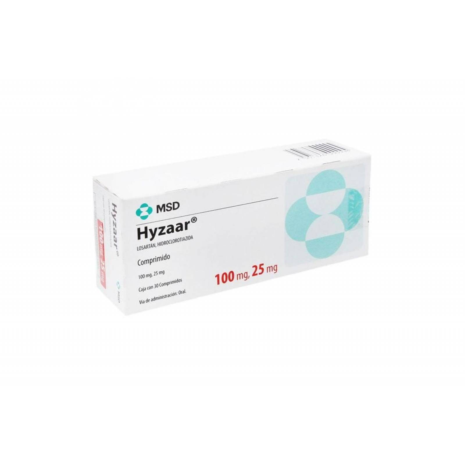 Hyzaar 100mg/ 25mg Caja Con 30 Comprimidos 